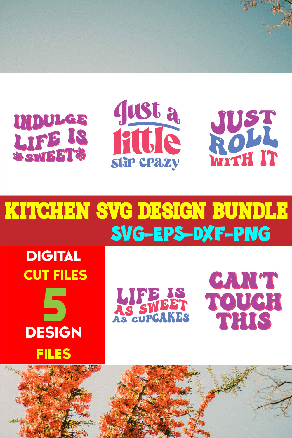 Kitchen T-shirt Design Bundle Vol-05 pinterest preview image.