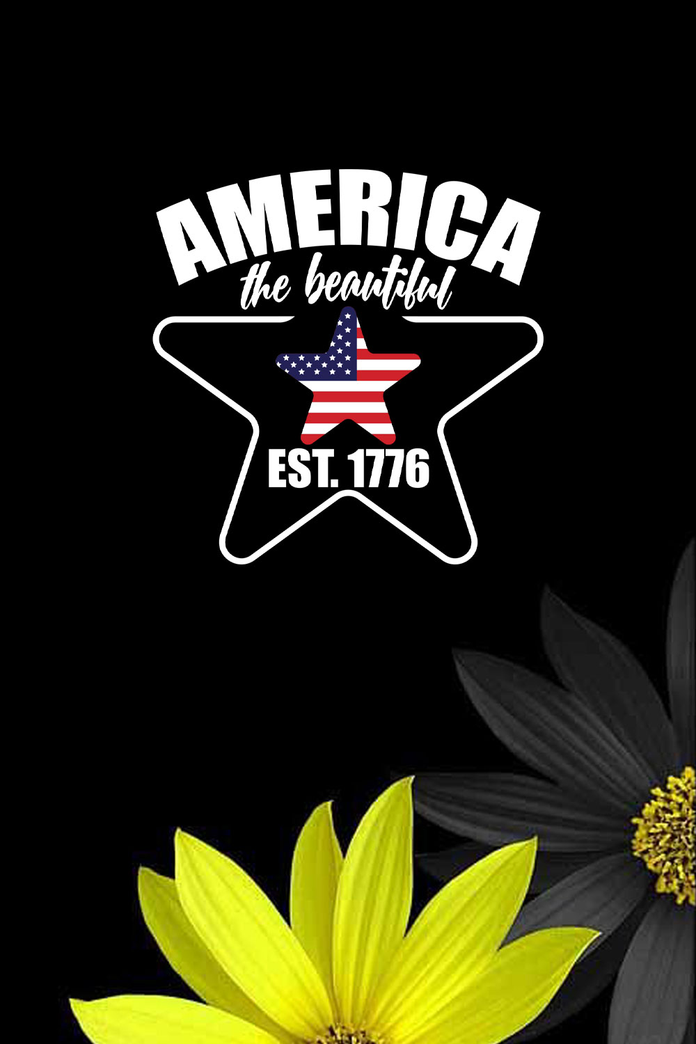 America The Beautiful Est 1776 pinterest preview image.