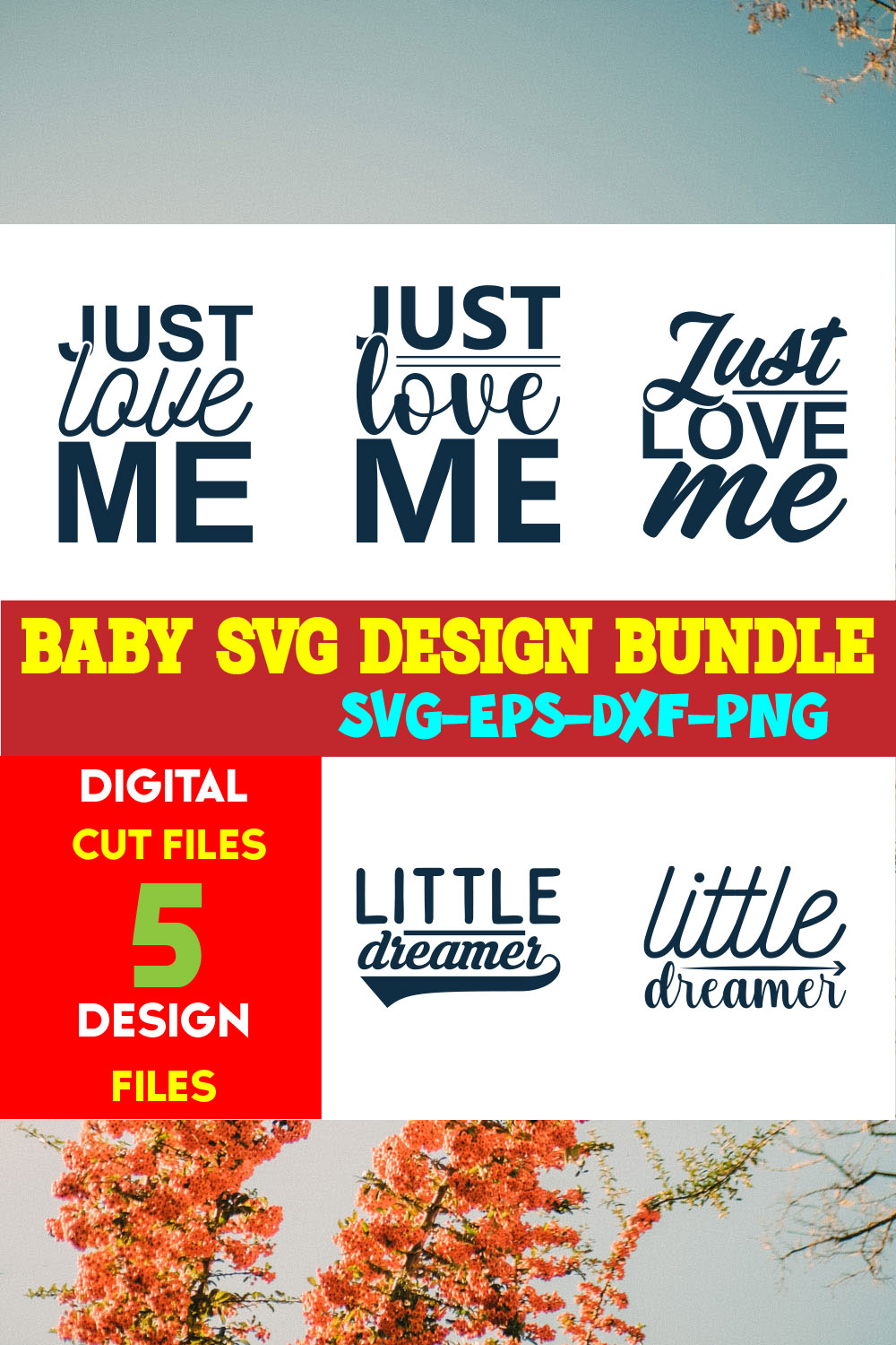 Baby T-shirt Design Bundle Volume-10 pinterest preview image.