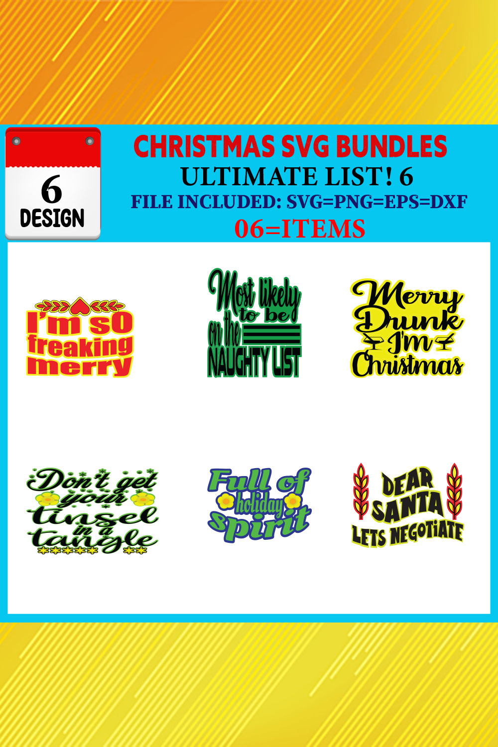 Christmas T-shirt Design Bundle Vol-49 pinterest preview image.