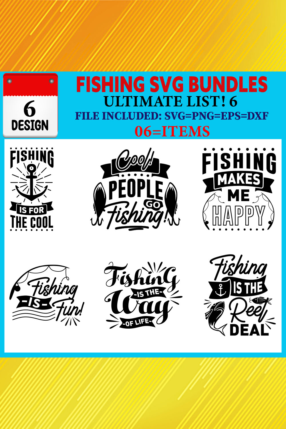 Fishing T-shirt Design Bundle Vol-03 pinterest preview image.