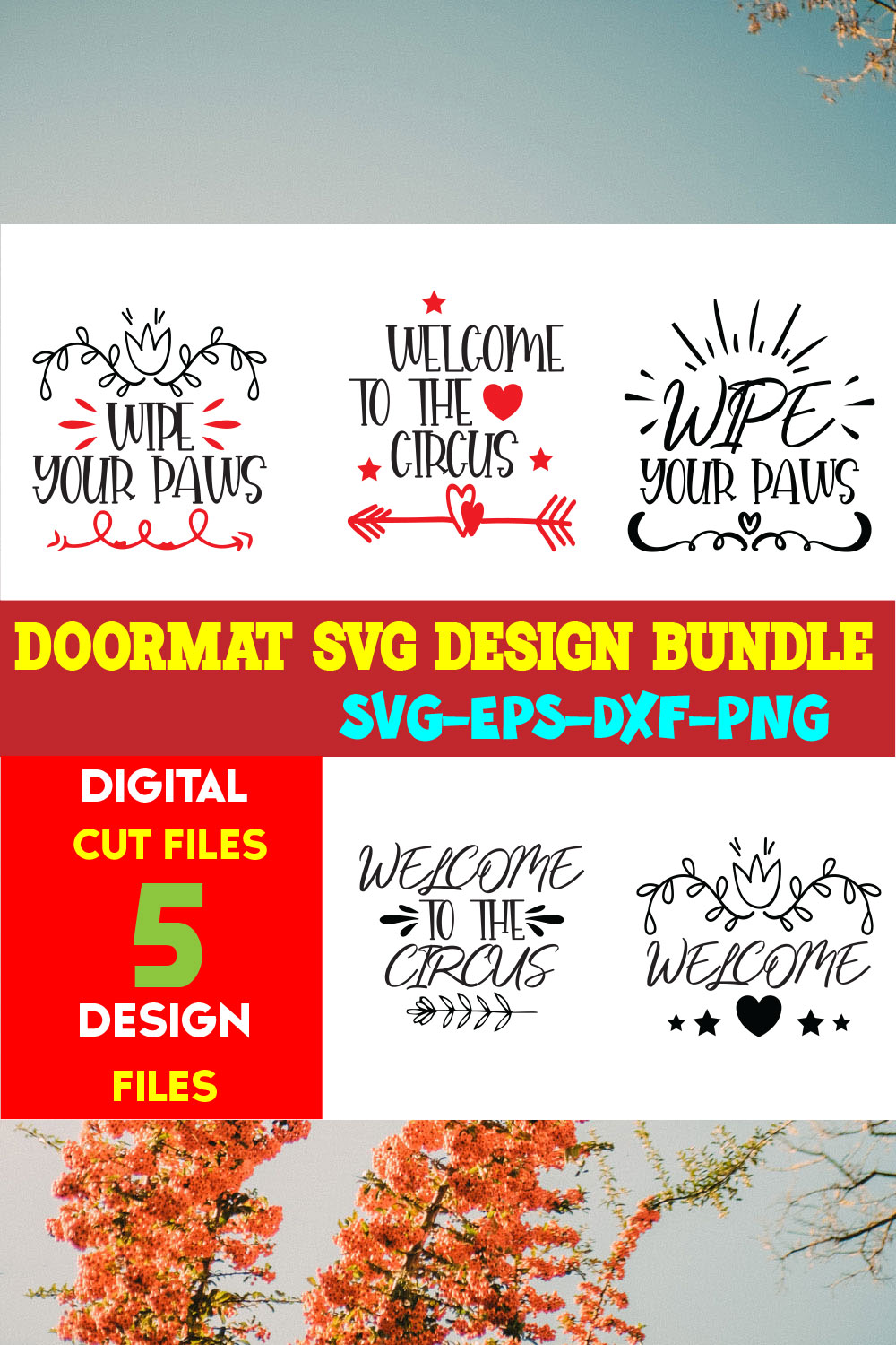 Doormat T-shirt Design Bundle Vol-05 pinterest preview image.