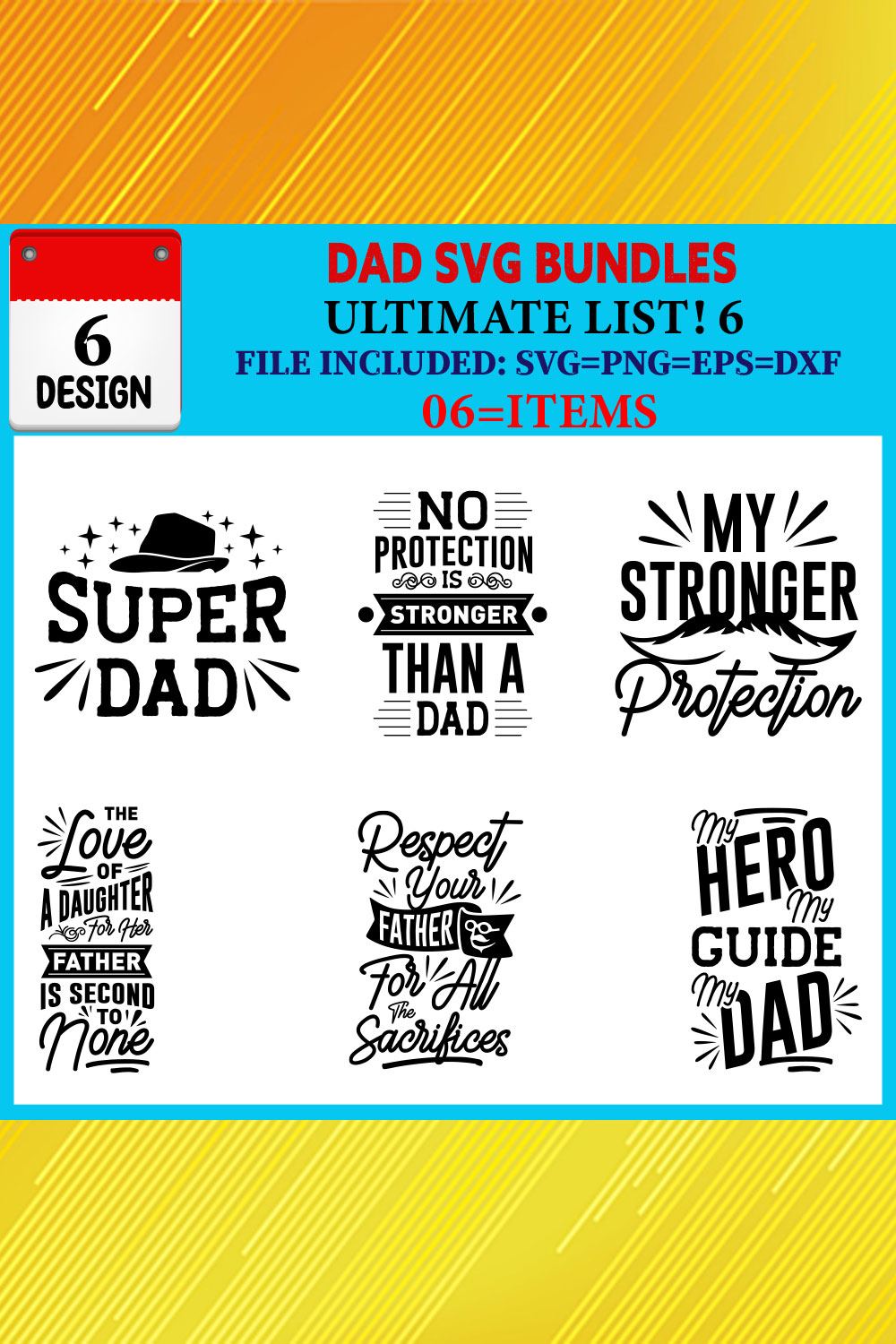 Dad T-shirt Design Bundle Vol-04 pinterest preview image.