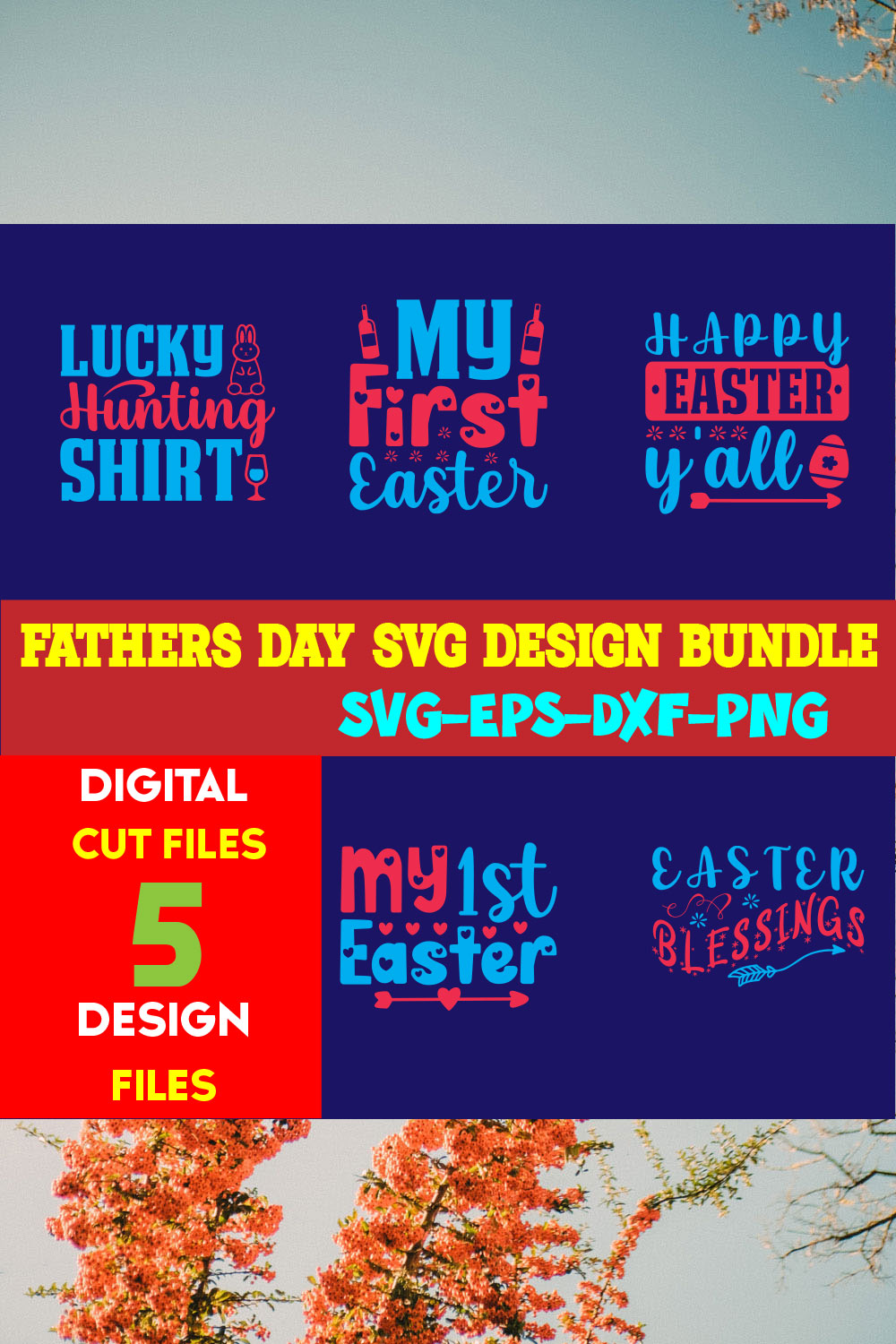 Fathers Day T-shirt Design Bundle Volume-14 pinterest preview image.