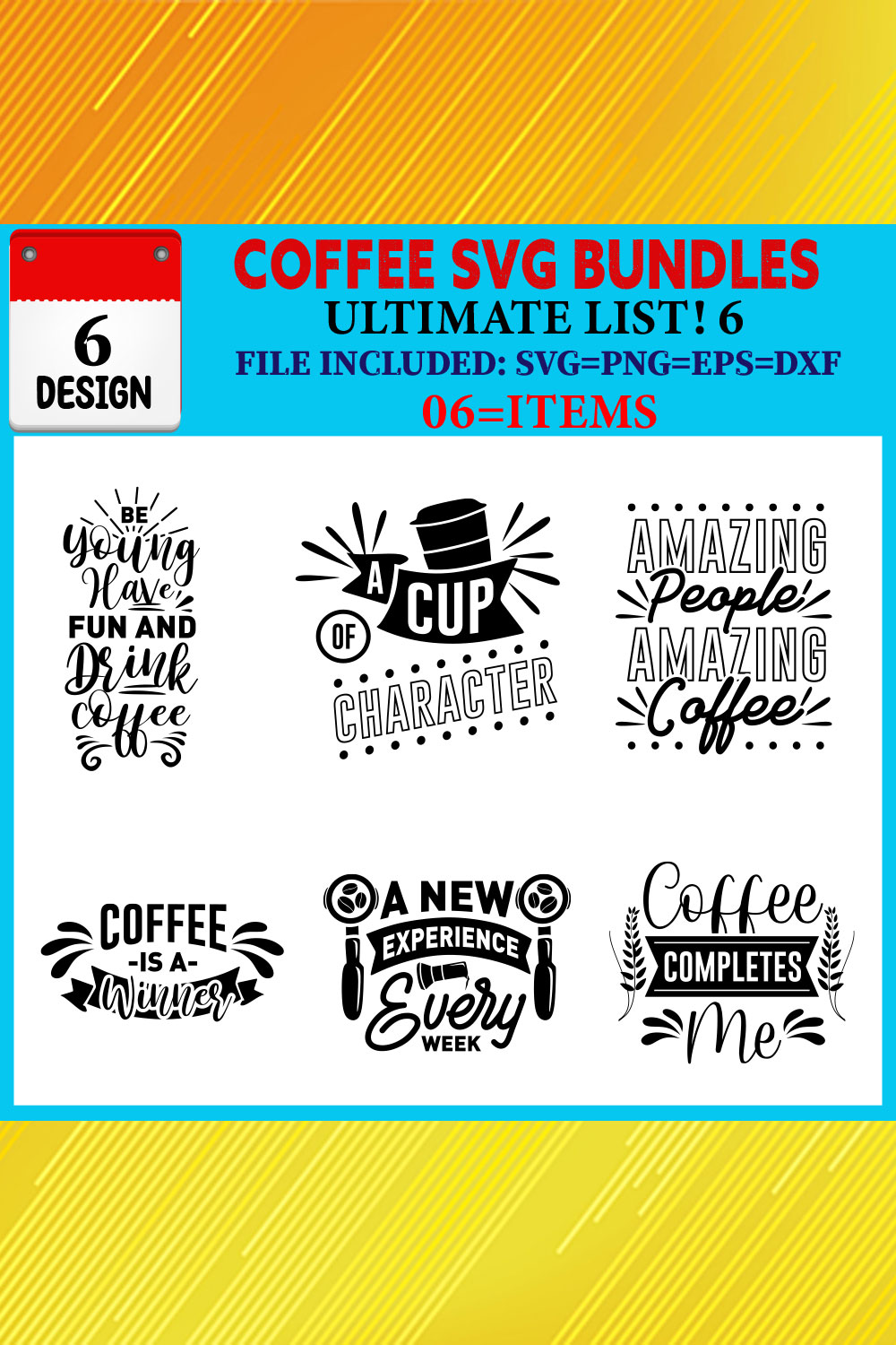 Coffee T-shirt Design Bundle Vol-01 pinterest preview image.