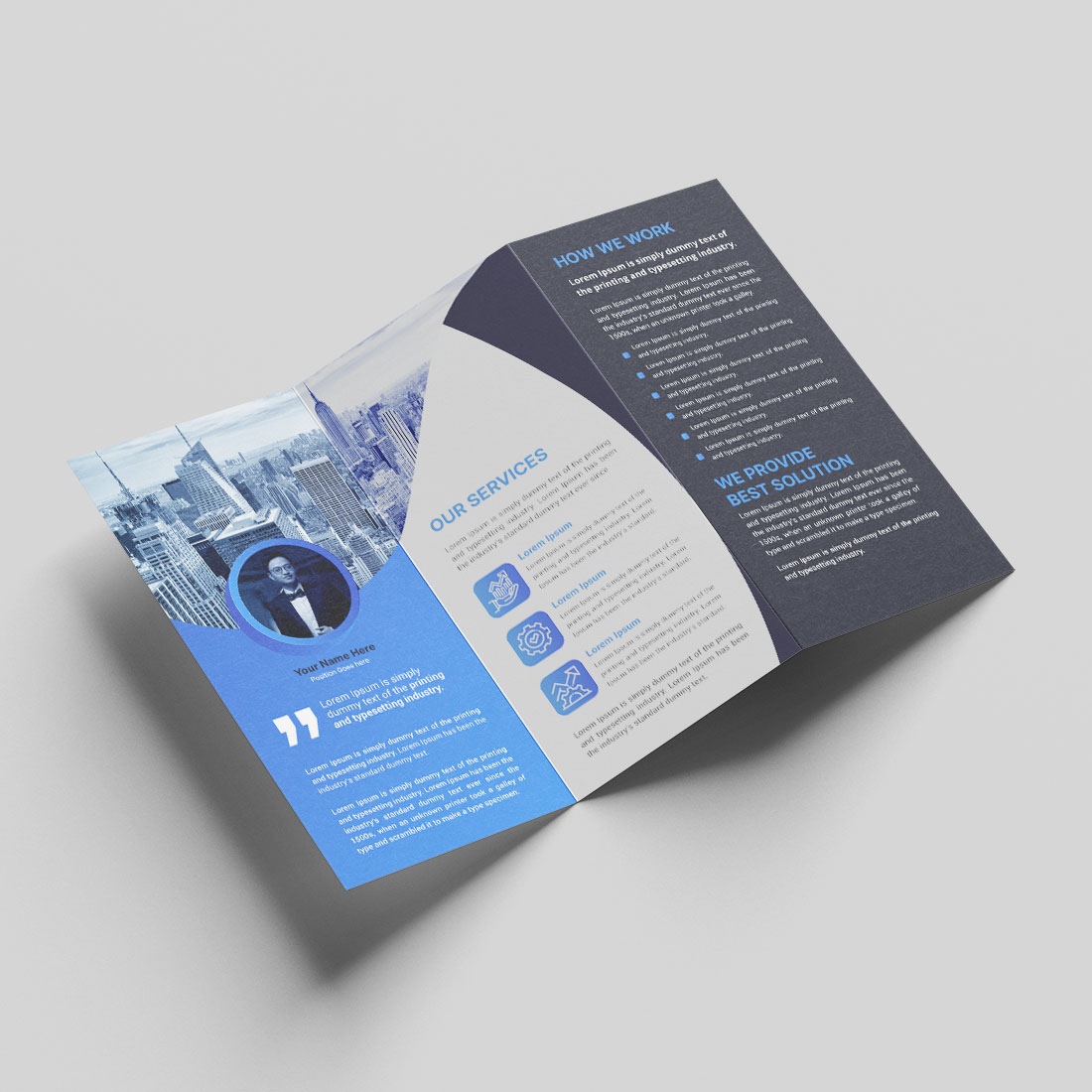 Creative Trifold Brochure Template Design preview image.