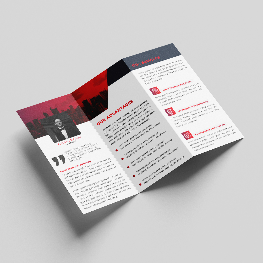 Corporate Trifold Brochure Template Design preview image.