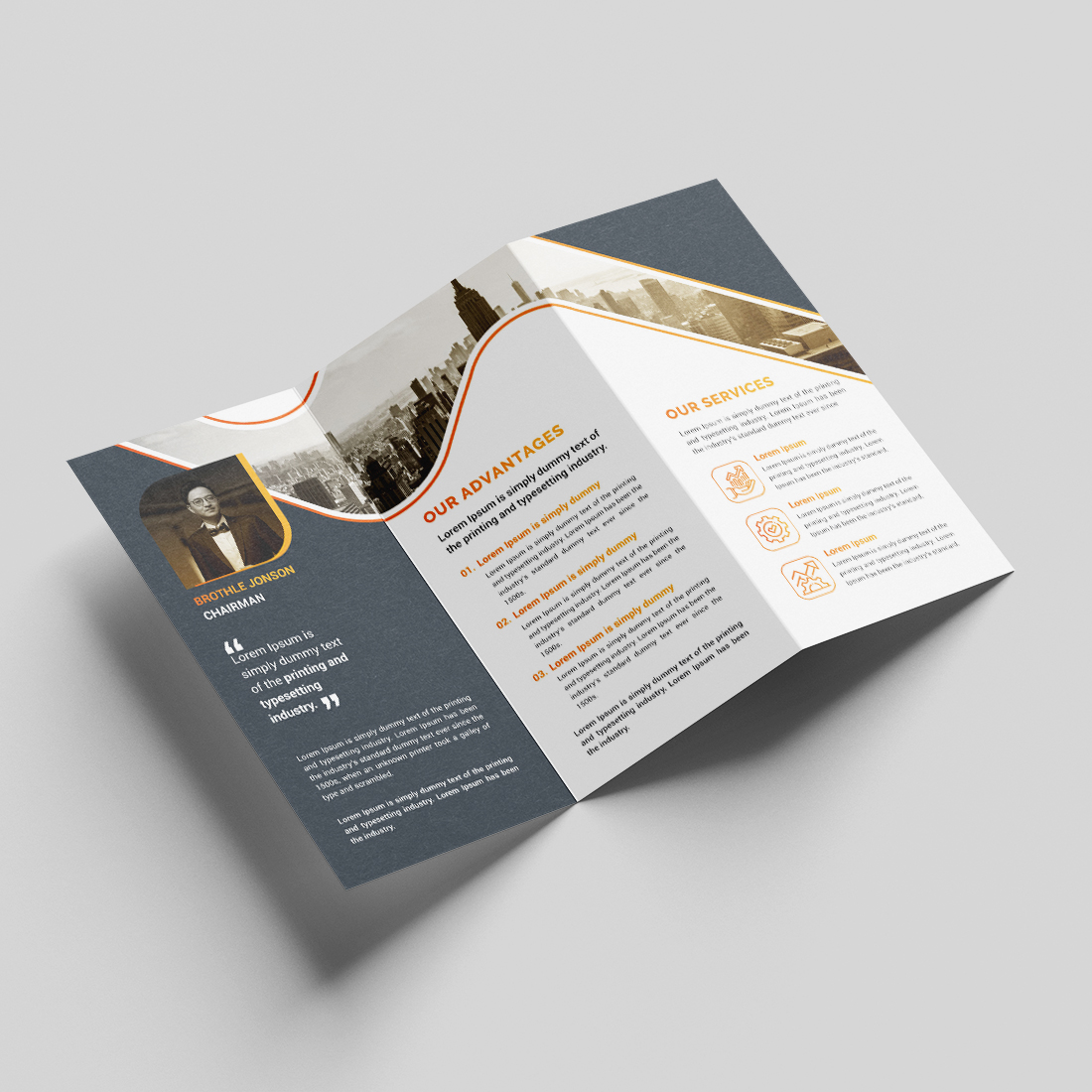 Business Trifold Brochure Template Design preview image.