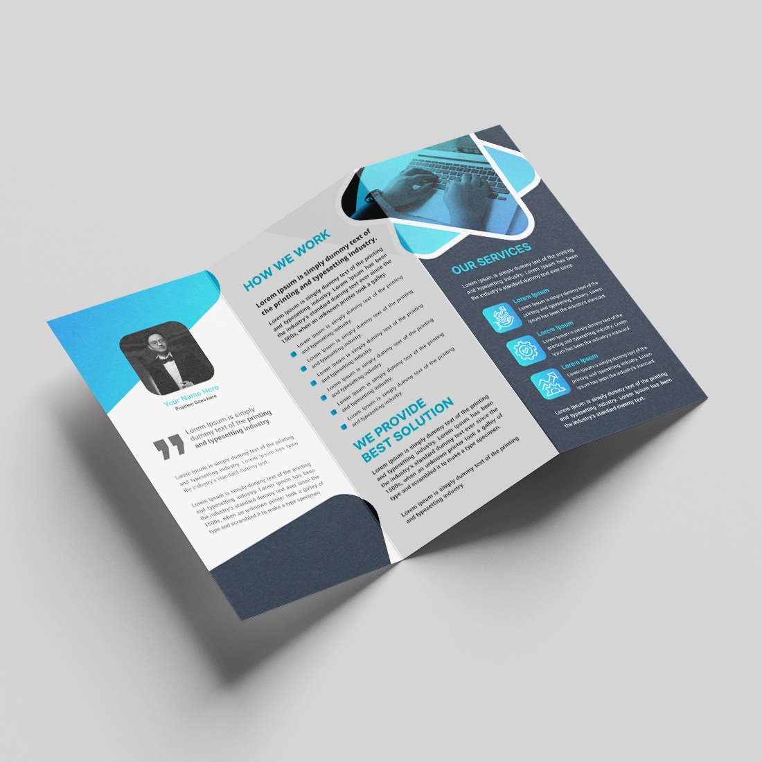 Modern Trifold Brochure Template Design preview image.