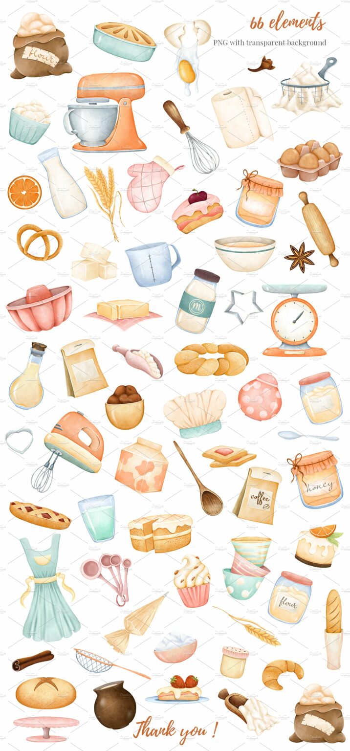 Cute baking digital clipart – MasterBundles