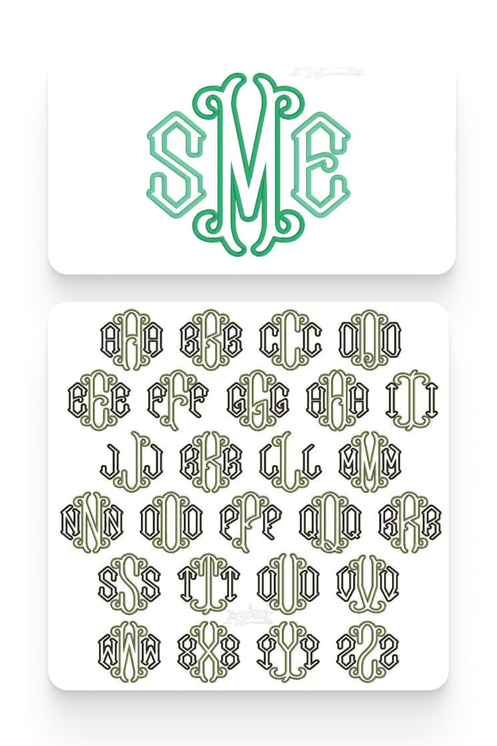 fancy circle monogram fonts