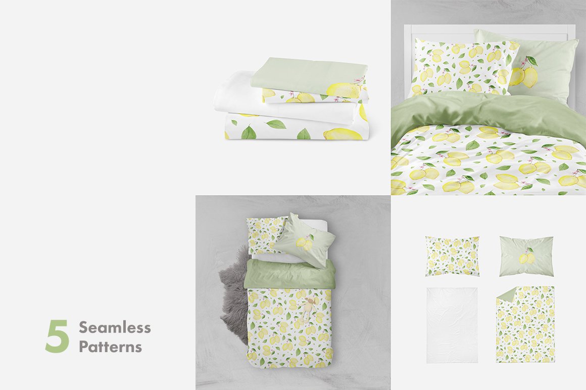 Lemons & Limes Watercolor Collection preview image.
