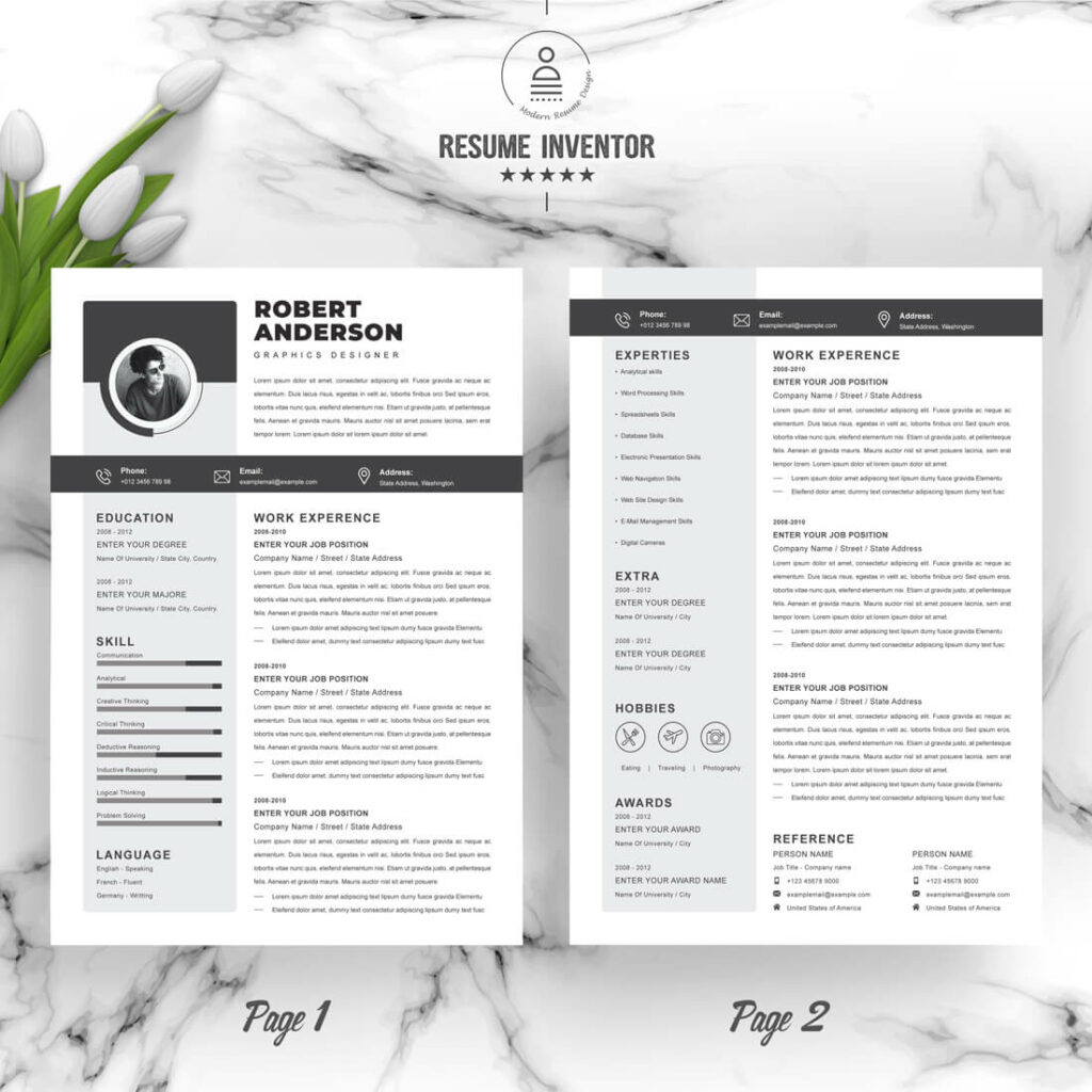 Professional Graphic Designer Resume Template | 2024 CV Design Template ...