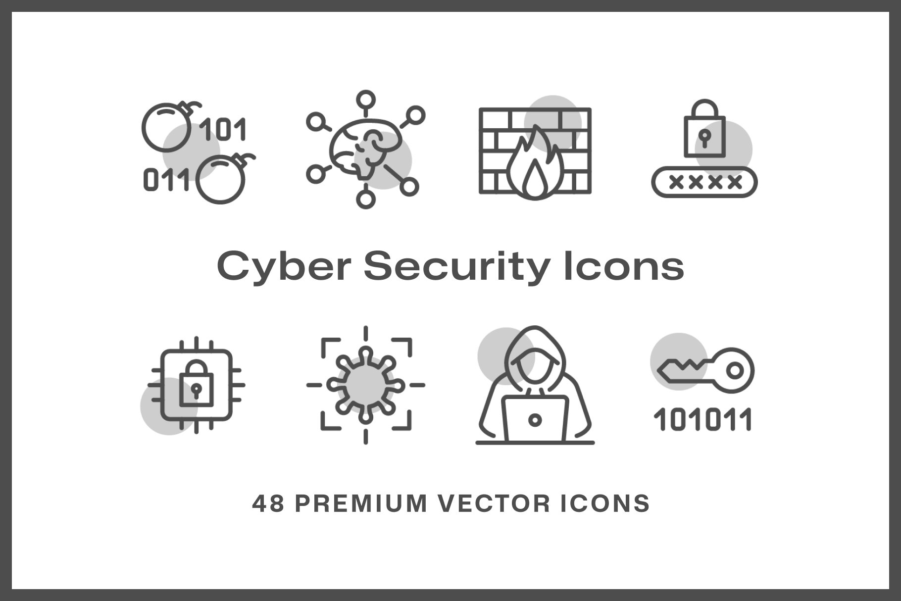 48 Cyber Security Icons preview image.