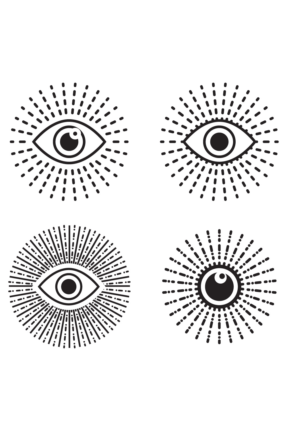 Abstract Vector 4 Eye Logo Bundle Different Eyes Icon Set pinterest preview image.