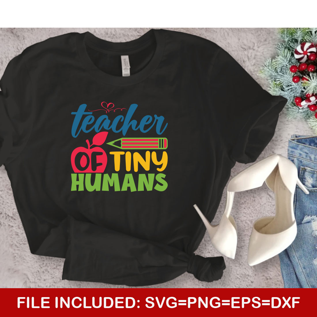 Teacher Of Tiny Humans Teacher's Day T-shirt Design preview image.