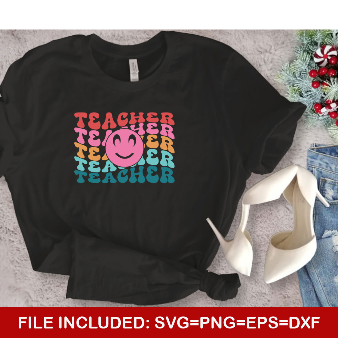 Teacher's Day T-shirt Design preview image.