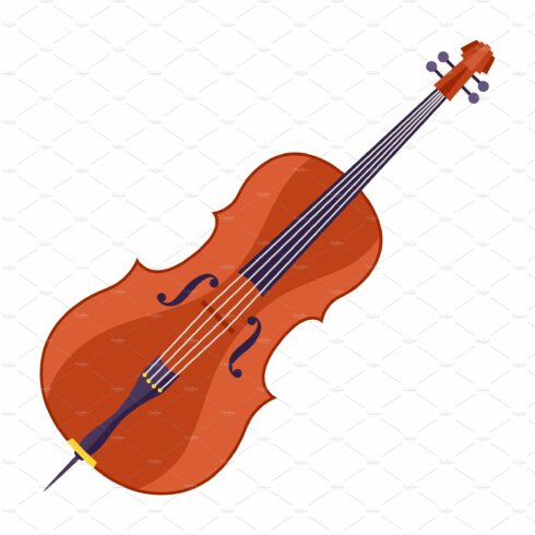 Illustration of double bass. Musical cover image.