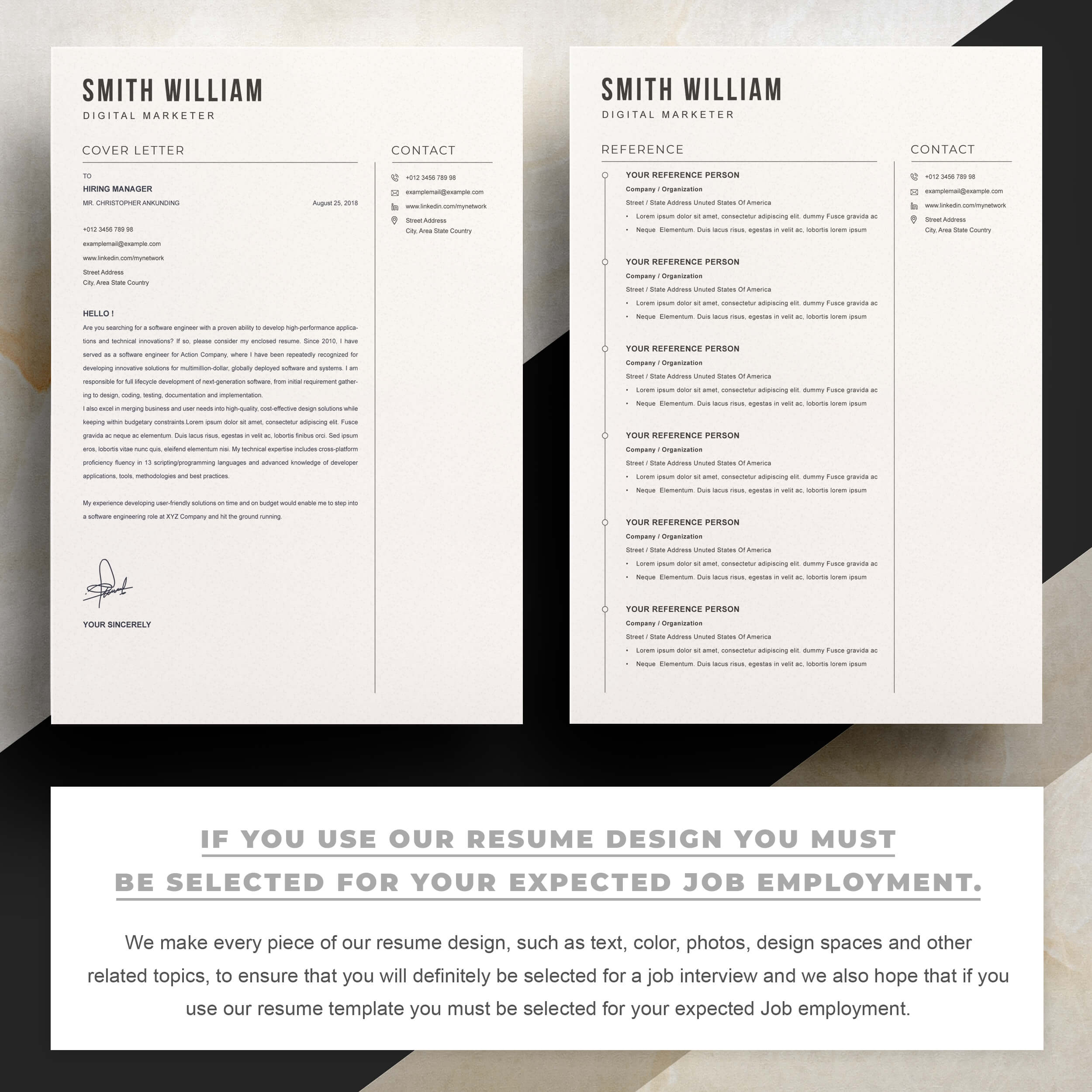 03 2 pages free resume design template 1 937