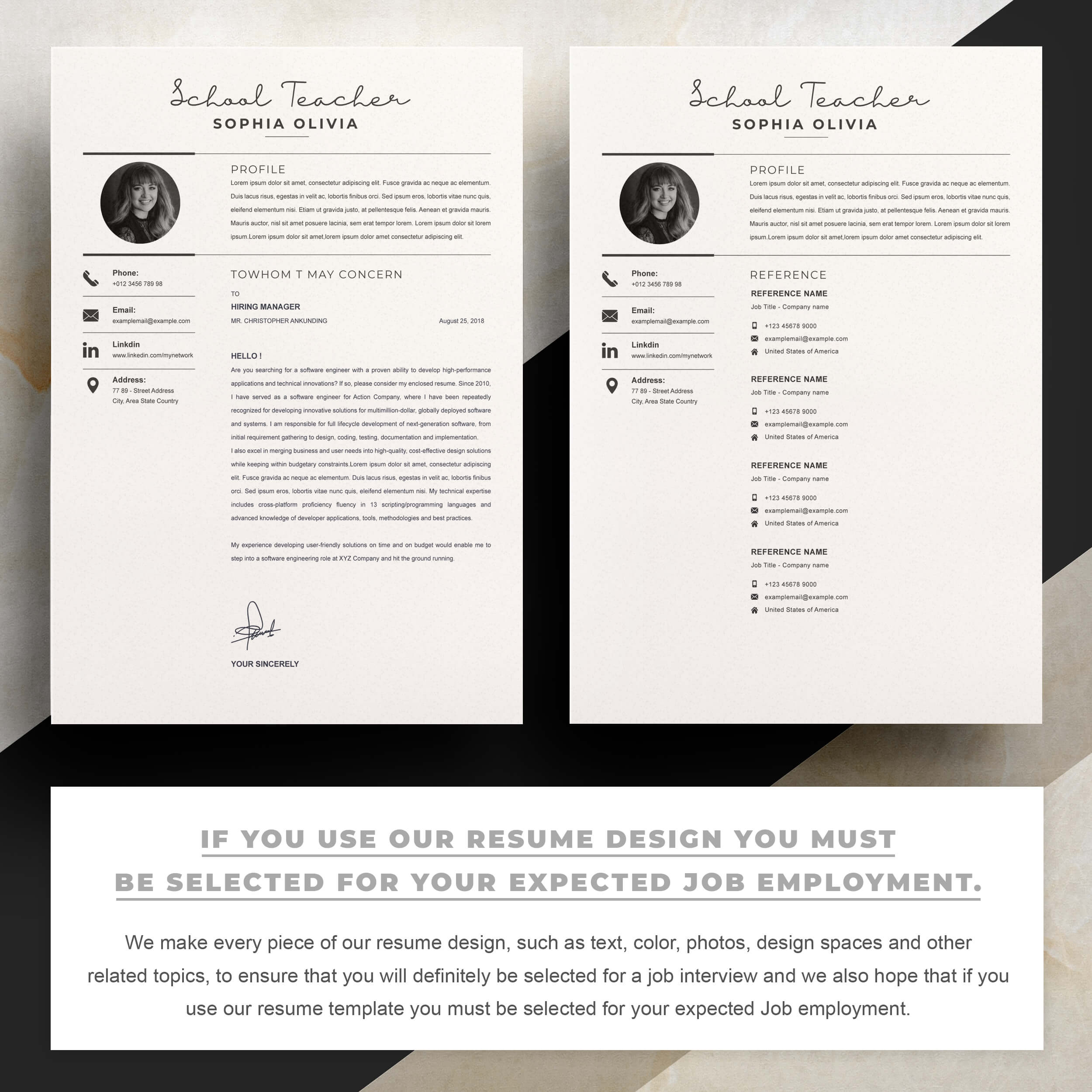 03 2 pages free resume design template 2 660
