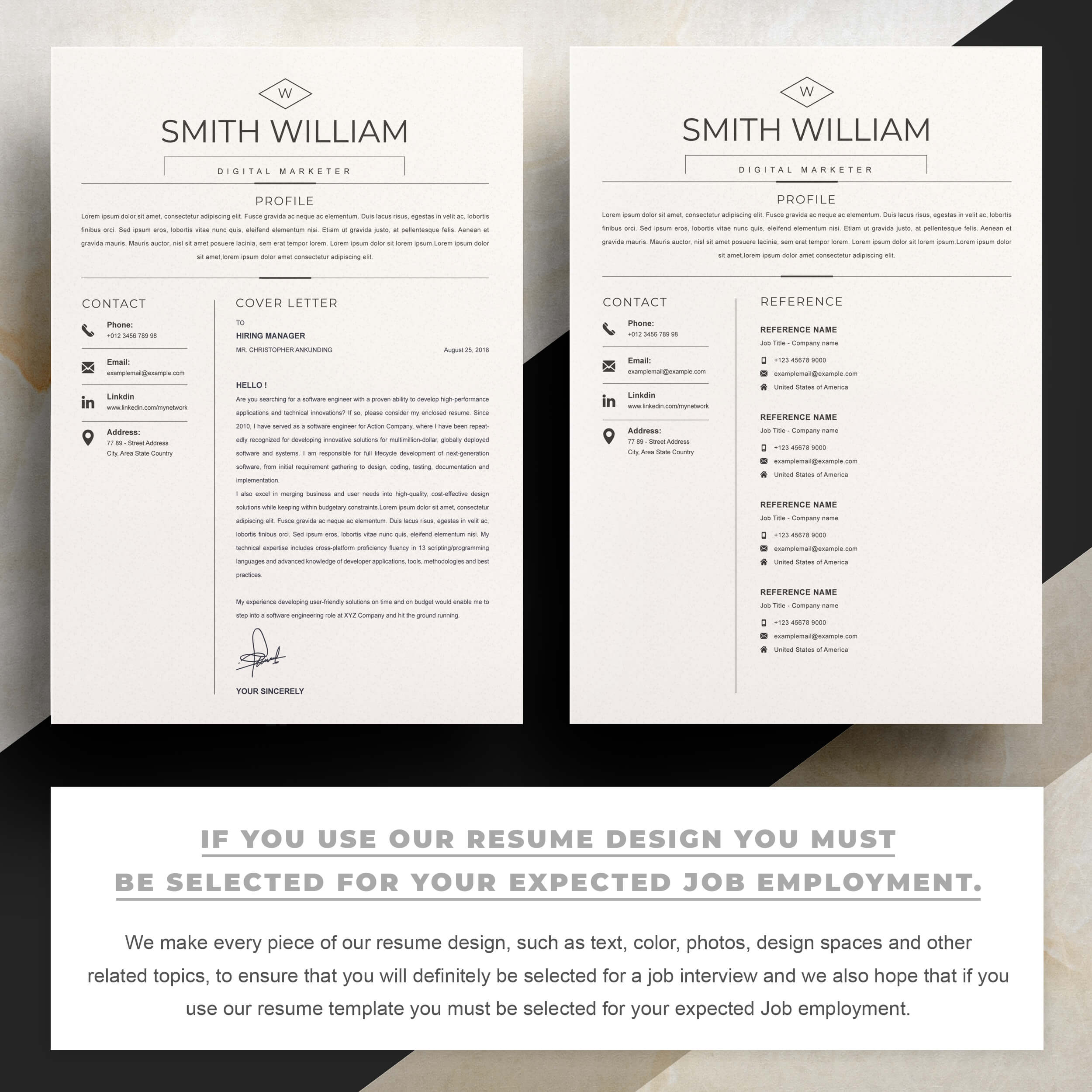 03 2 pages free resume design template 343