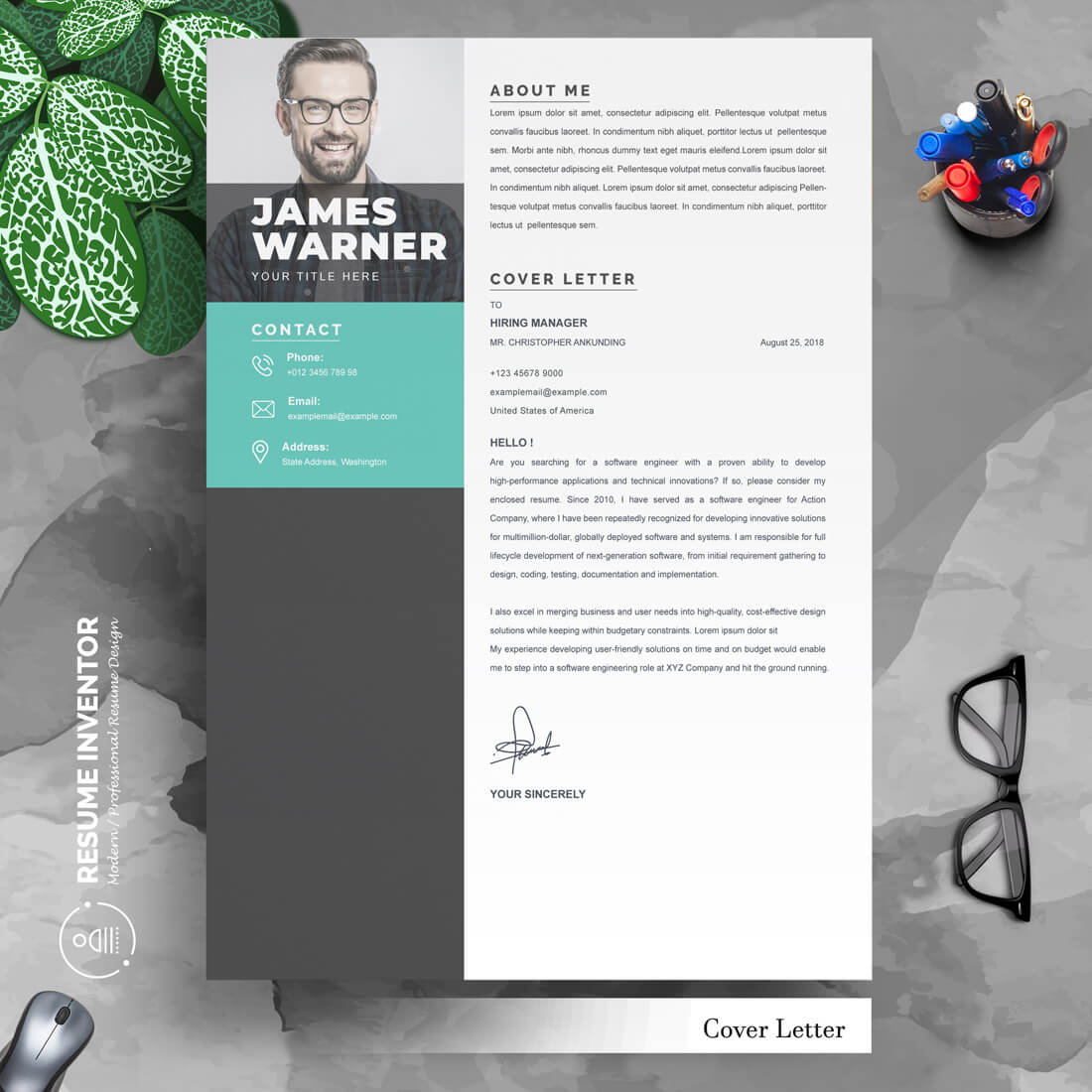03 3 pages professional ms word aple pages eps photoshop psd resume cv design template design by resume inventor 263