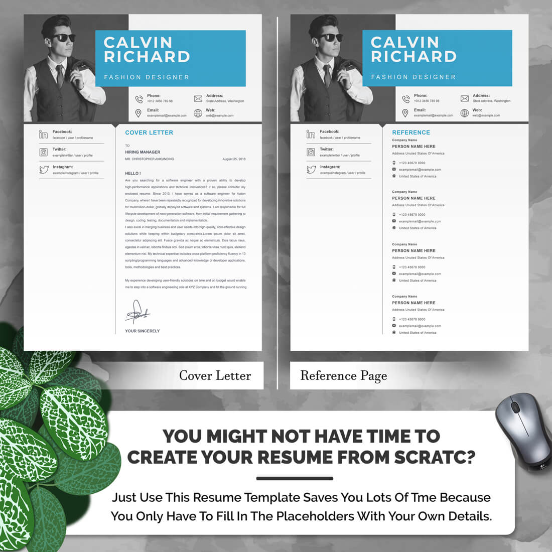 03 4 pages professional ms word aple pages eps photoshop psd resume cv design template design by resume inventor 1 452