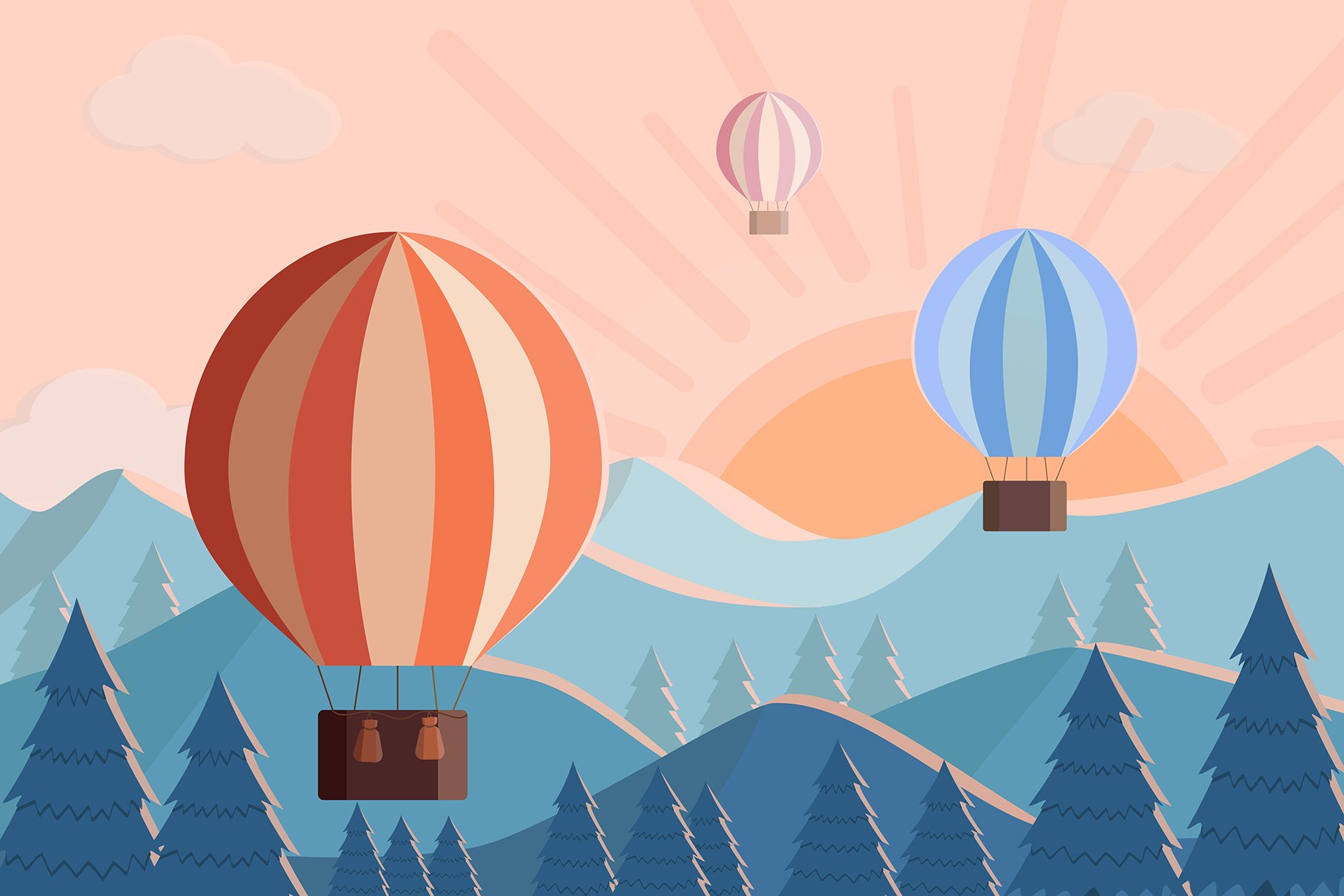 Hot air balloons fly at dawn cover image.