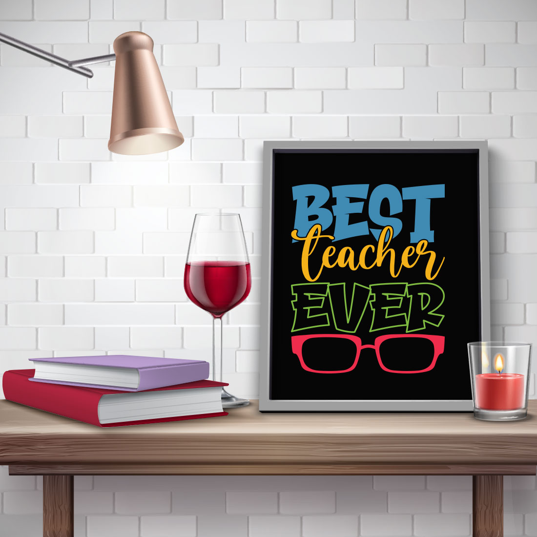 Best Teacher Ever Teacher's Day T-shirt Design preview image.