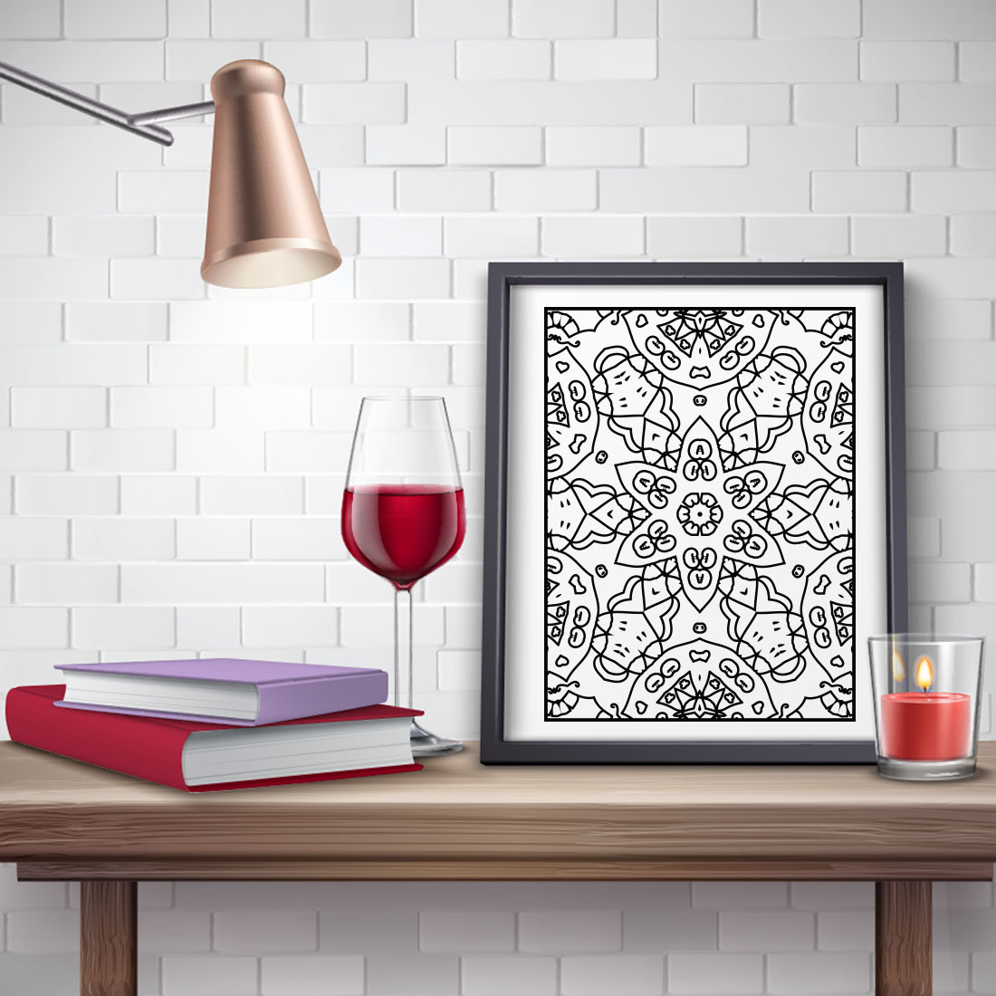 Adults Mandala Coloring Book Interiors Vol-15 preview image.