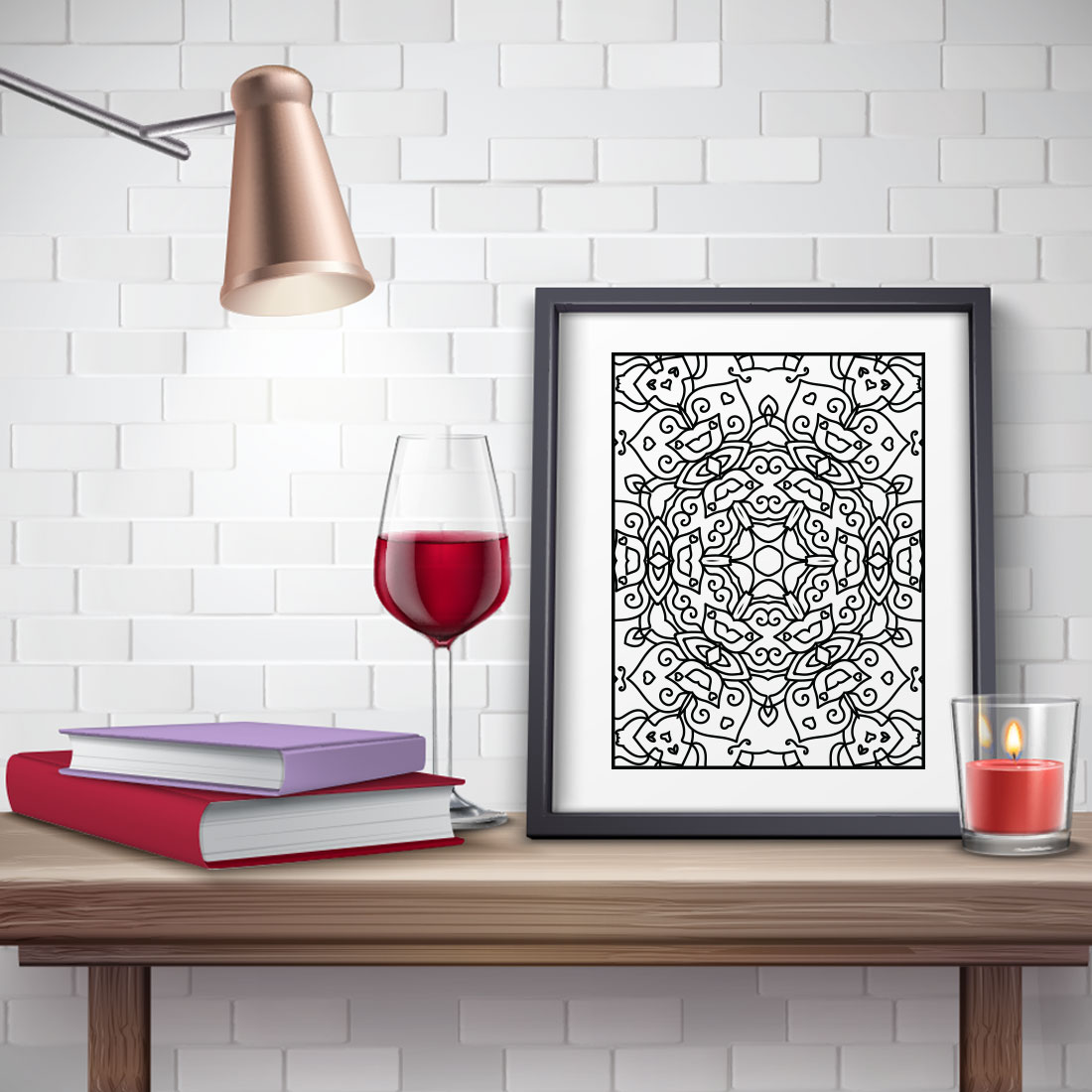 Adults Mandala Coloring Book Interiors Vol-14 preview image.