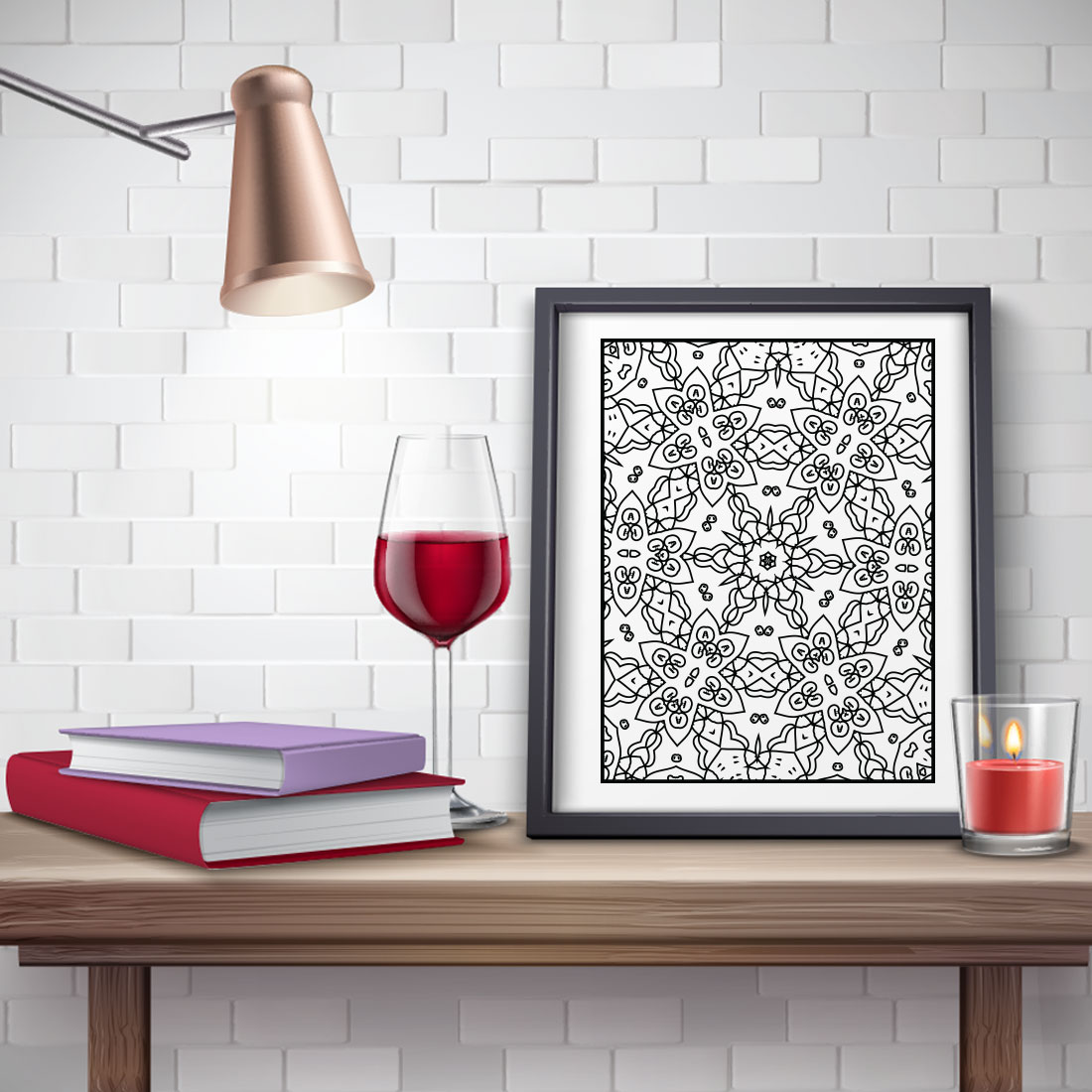 Adults Mandala Coloring Book Interiors Vol-06 preview image.