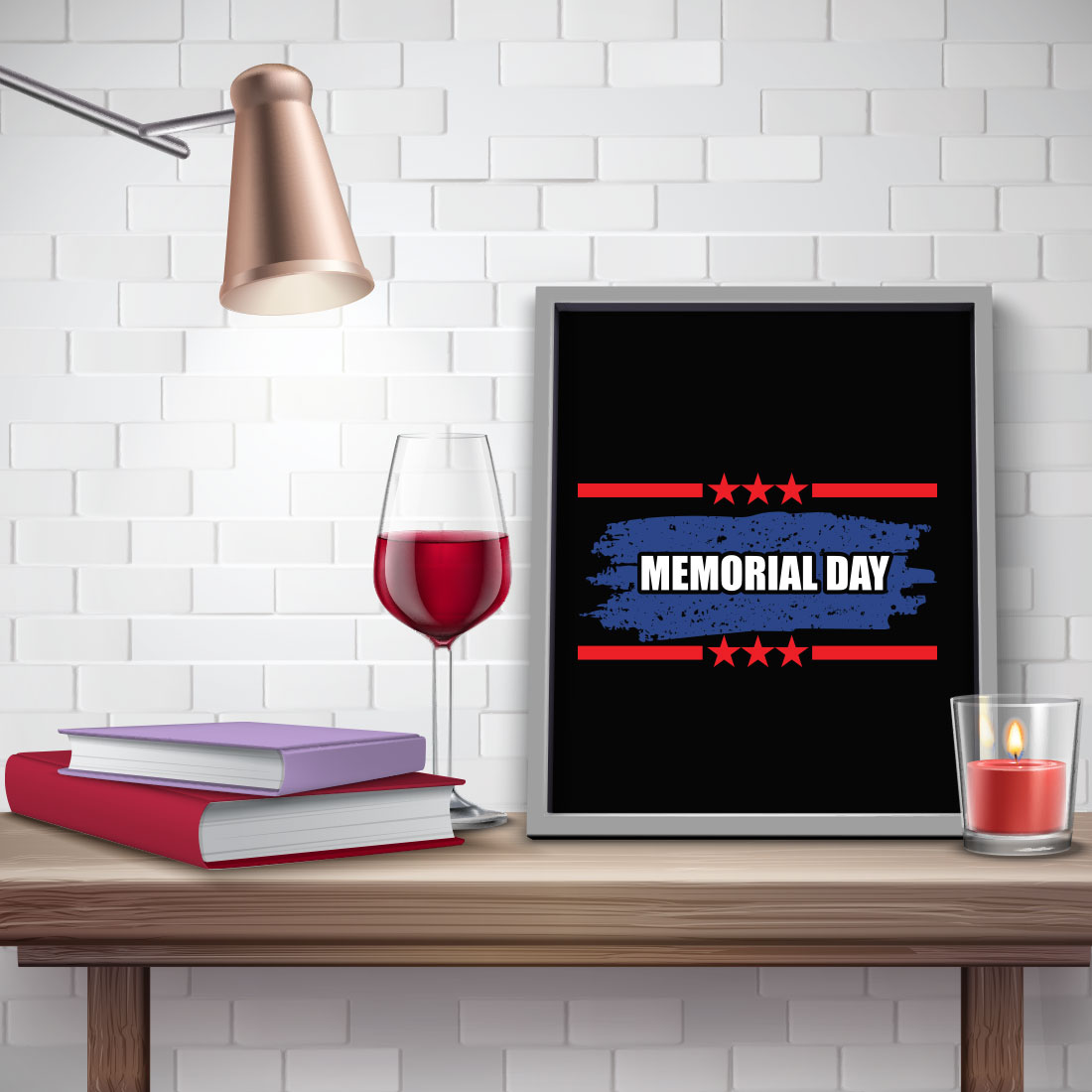 Memorial Day T-shirt Design preview image.