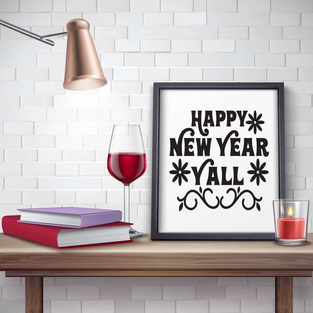 Happy New Year SVG T-shirt Design Bundle preview image.