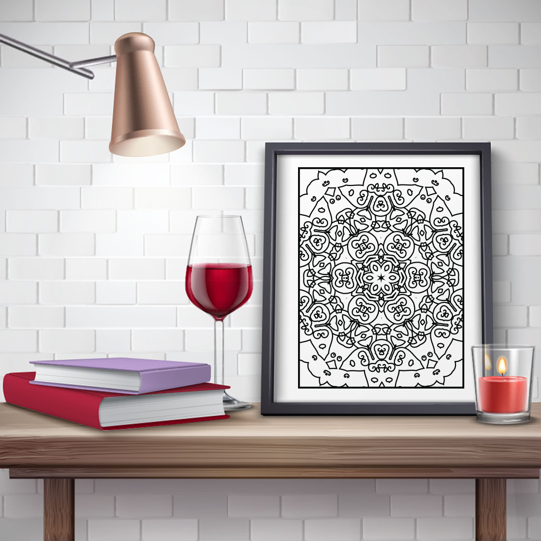 Adults Mandala Coloring Book Interiors Vol-11 preview image.