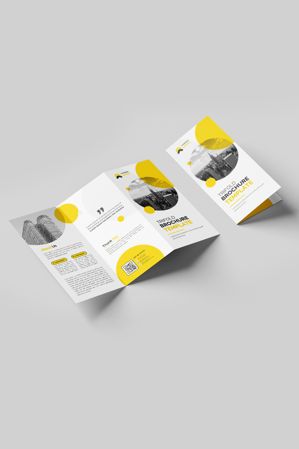 Minimal Trifold Brochure Template Design pinterest preview image.