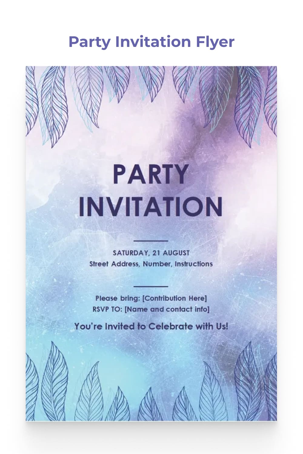 Party invitation with gradient background.
