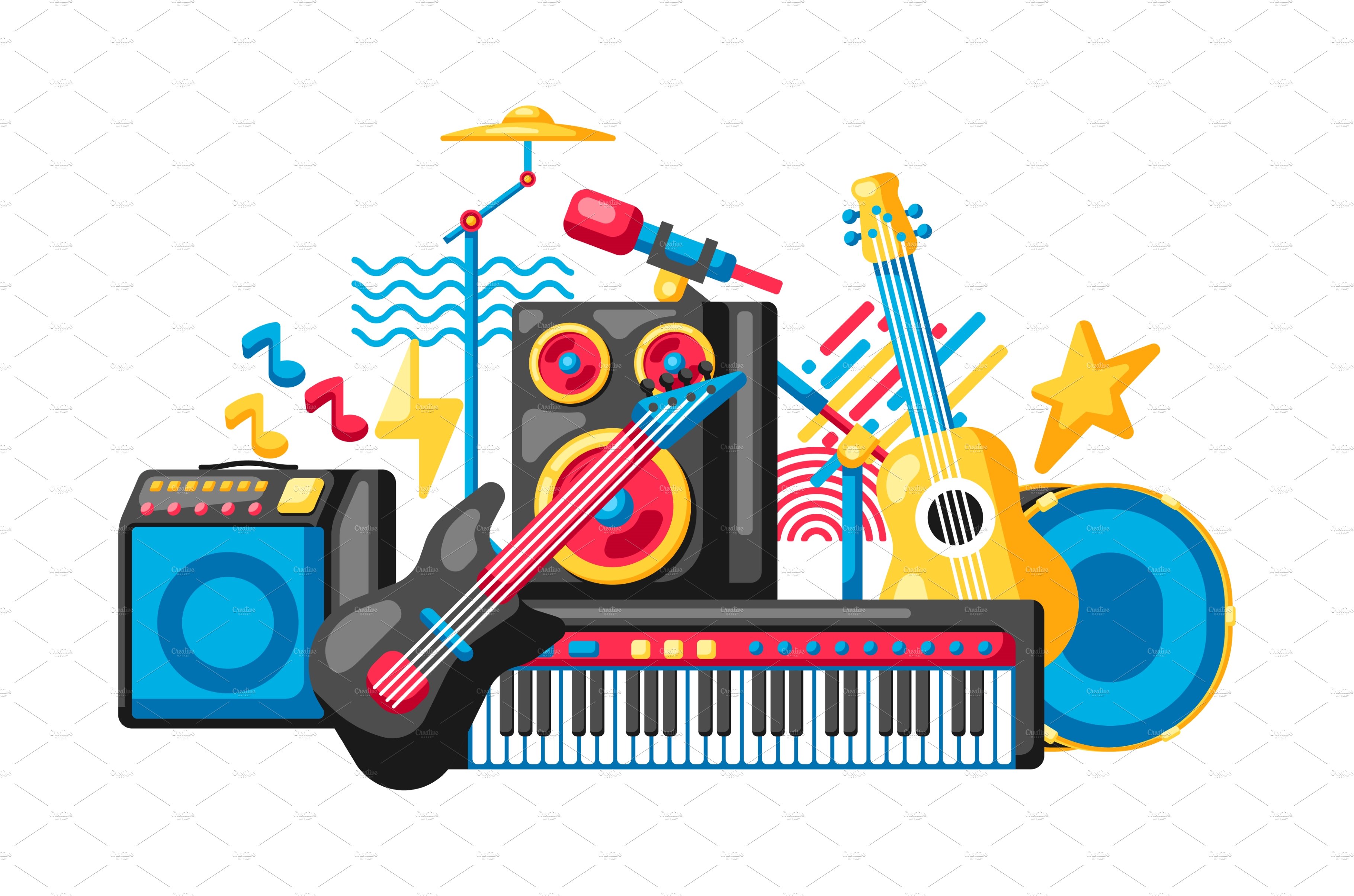 Background with musical instruments cover image.