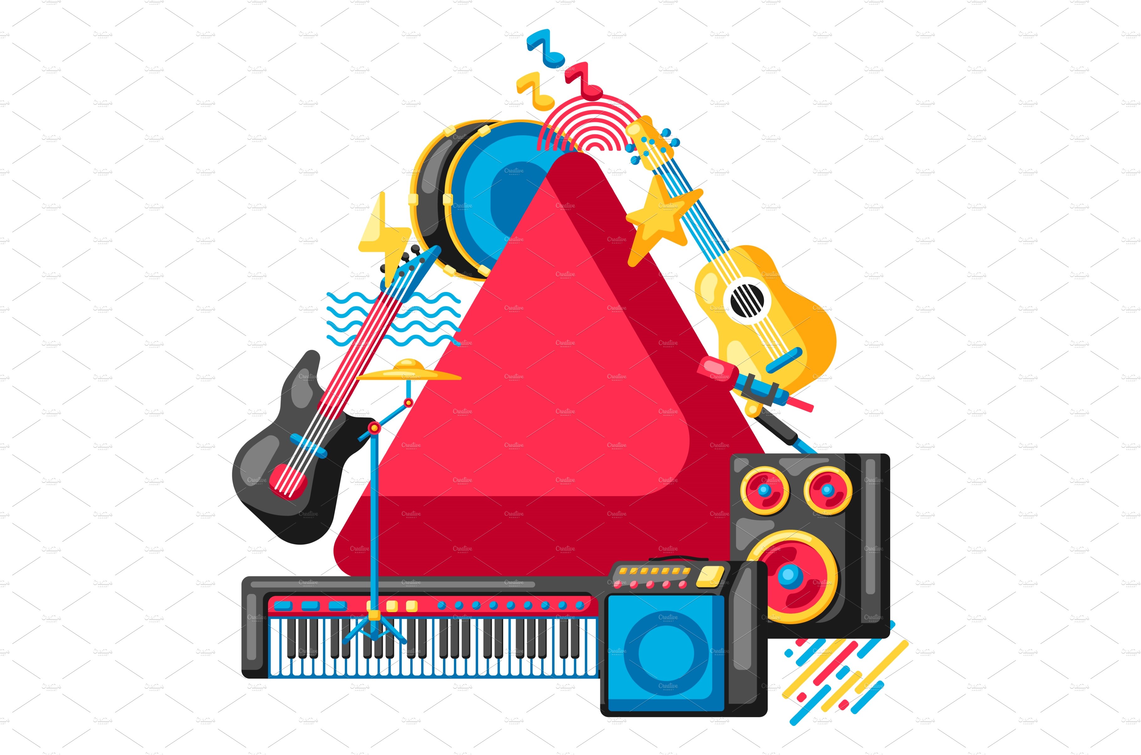 Background with musical instruments cover image.