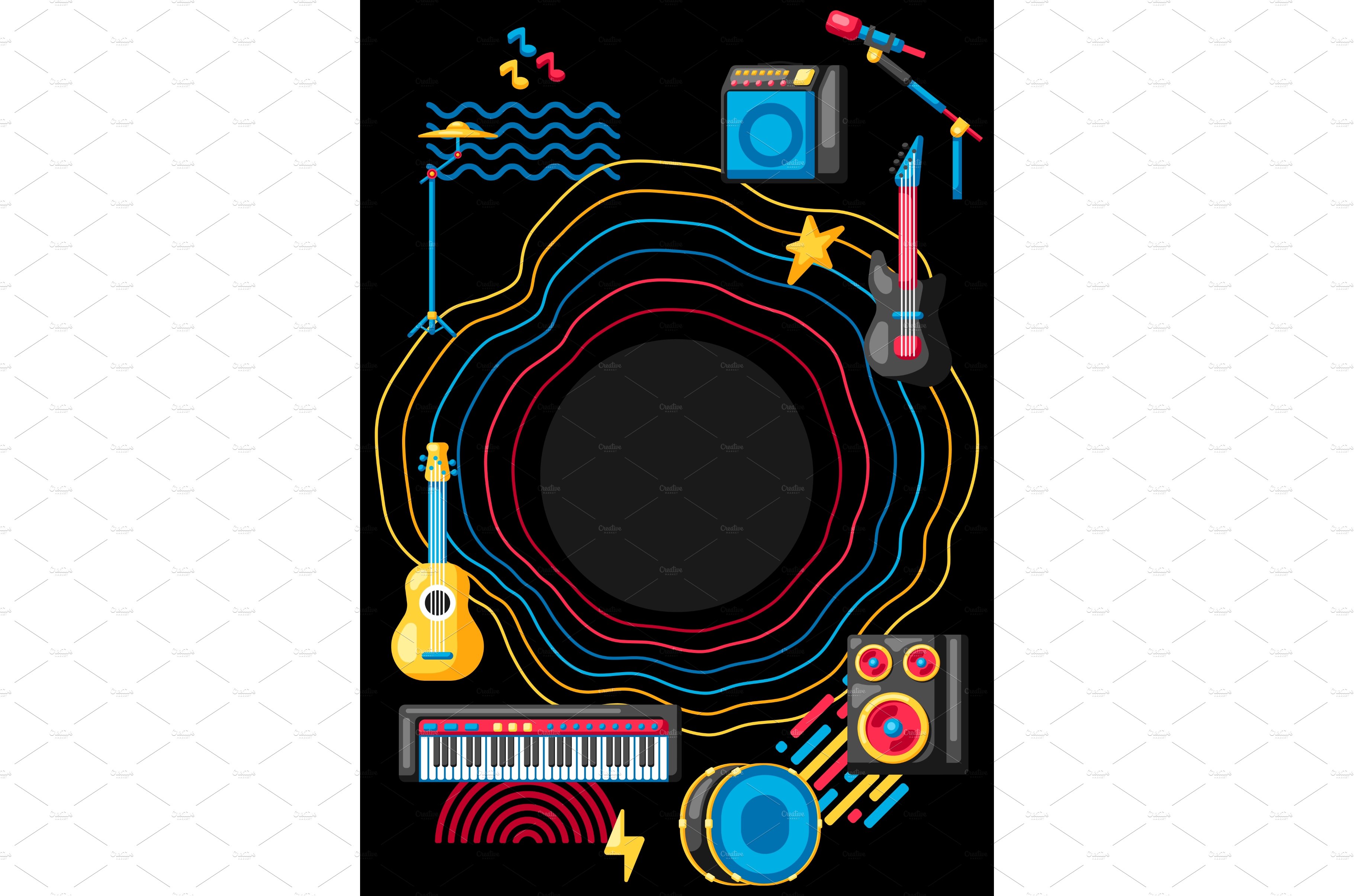 Background with musical instruments cover image.