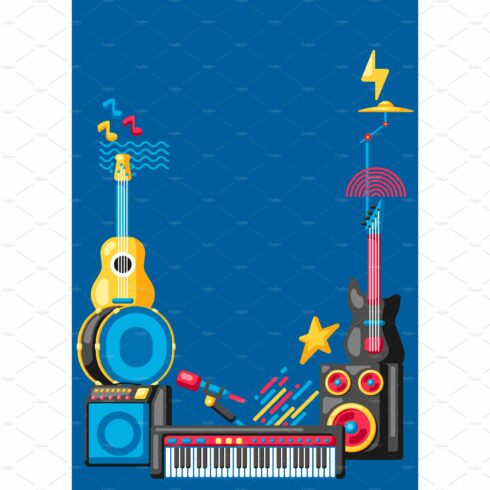 Background with musical instruments cover image.