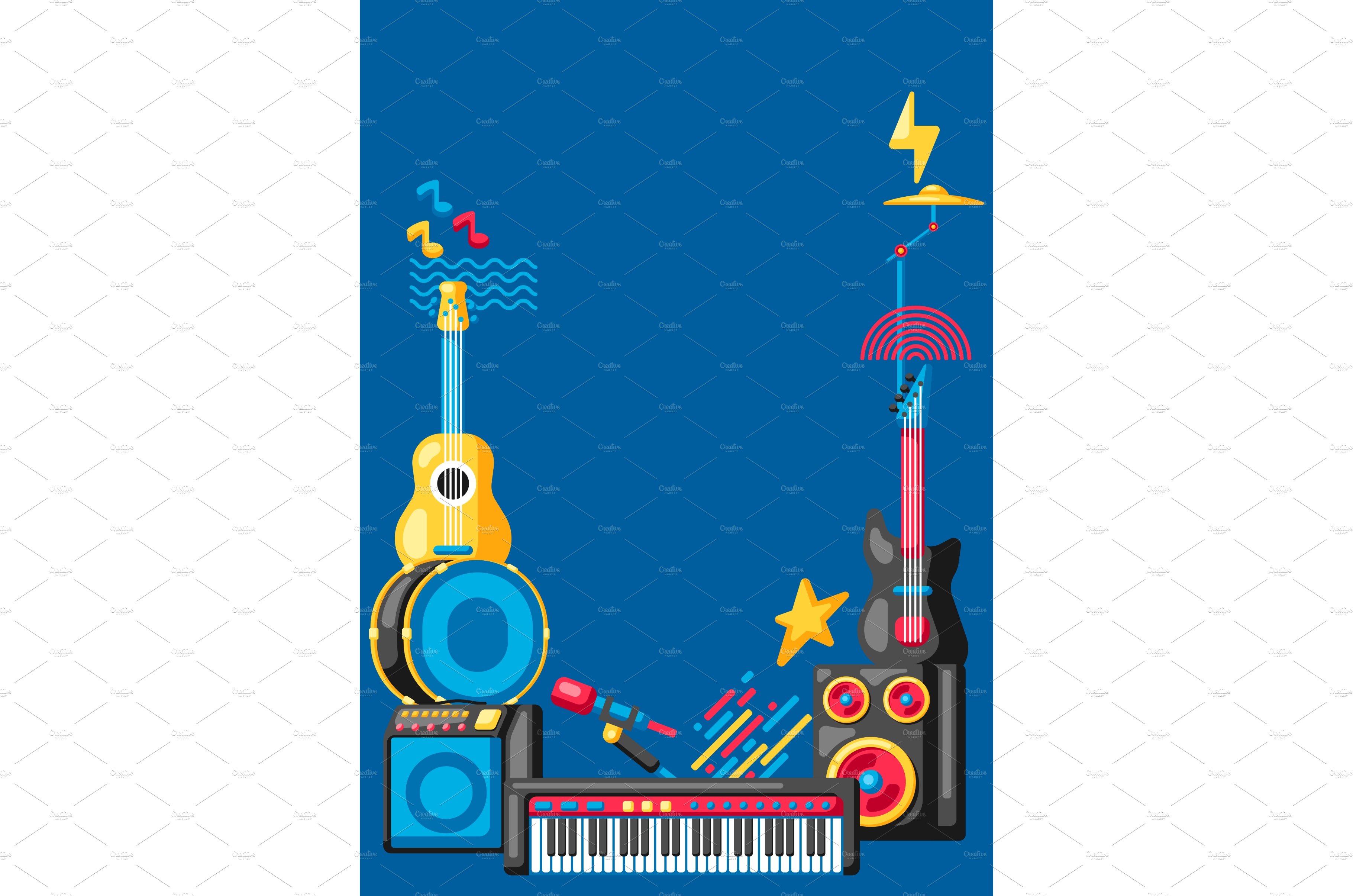 Background with musical instruments cover image.