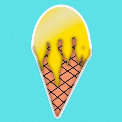 Lemon Ice Cream Cone Sticker cover image.