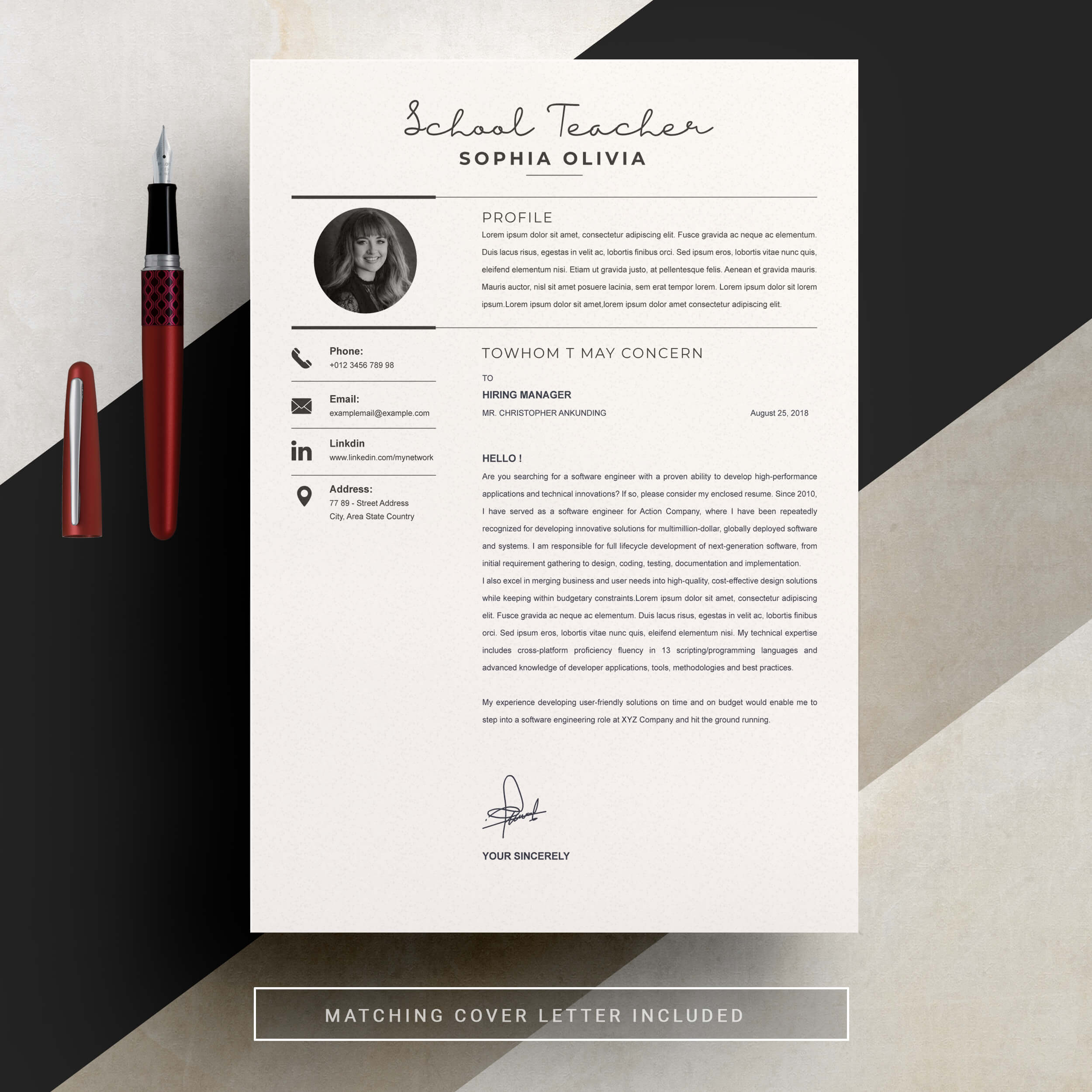 04 resume cover letter page free resume design template 2 460