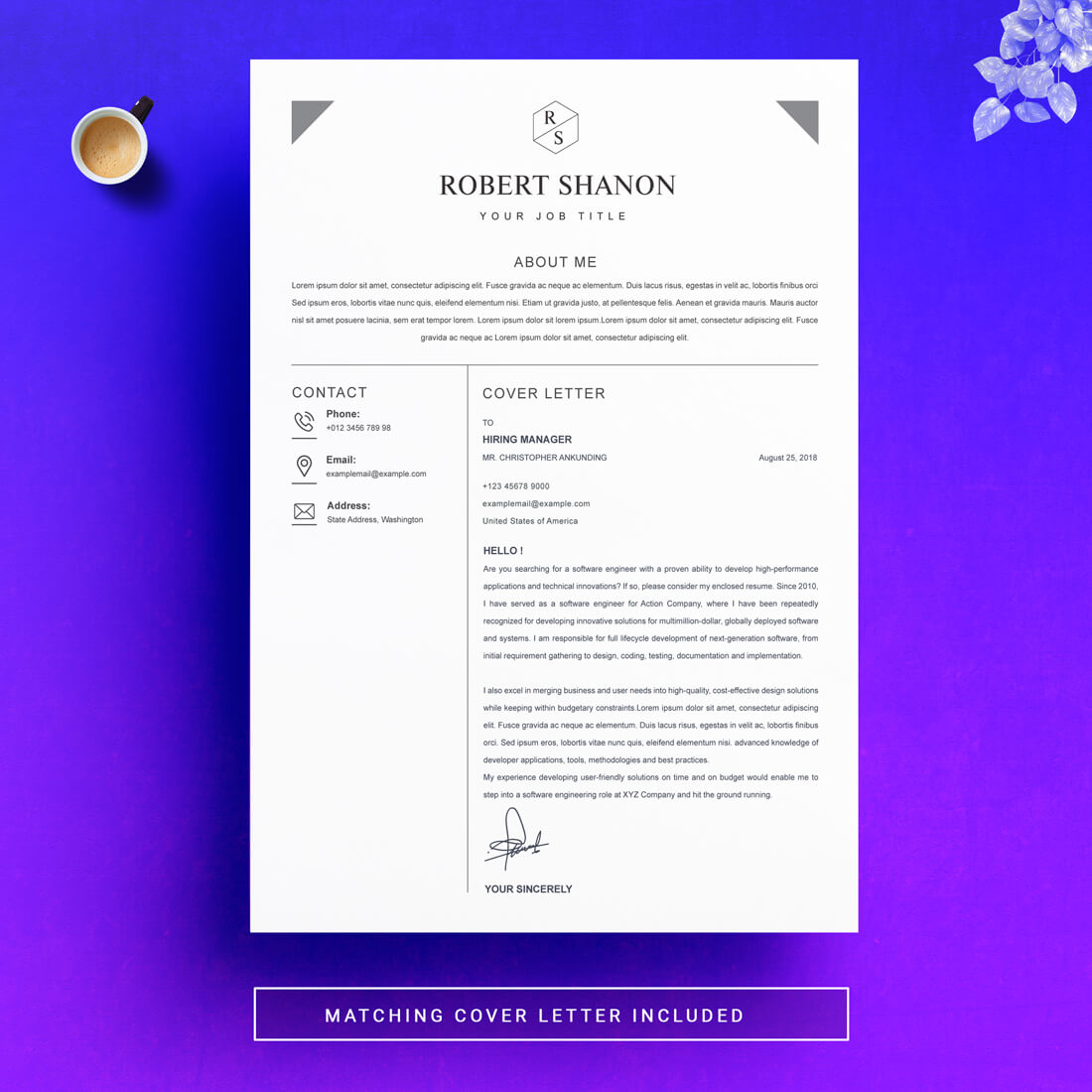 04 resume cover letter page free resume design template 2 616