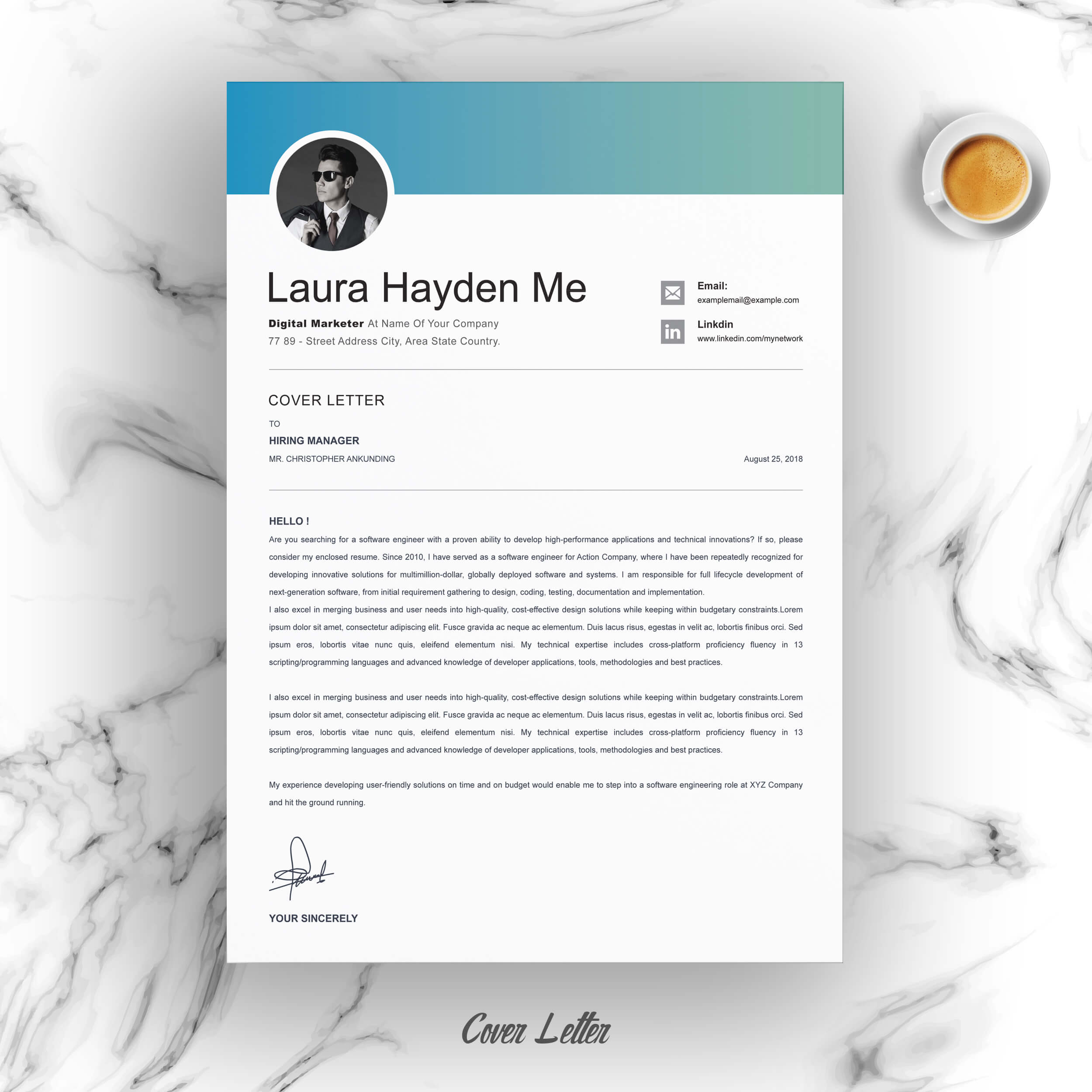 04 resume cover letter page free resume design template 3 97