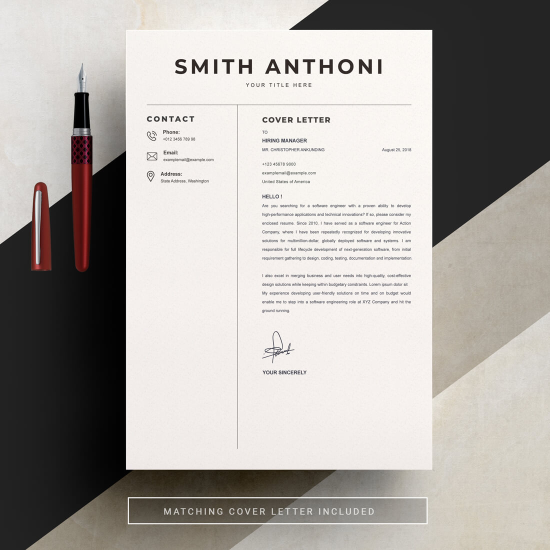 04 resume cover letter page free resume design template 4 365