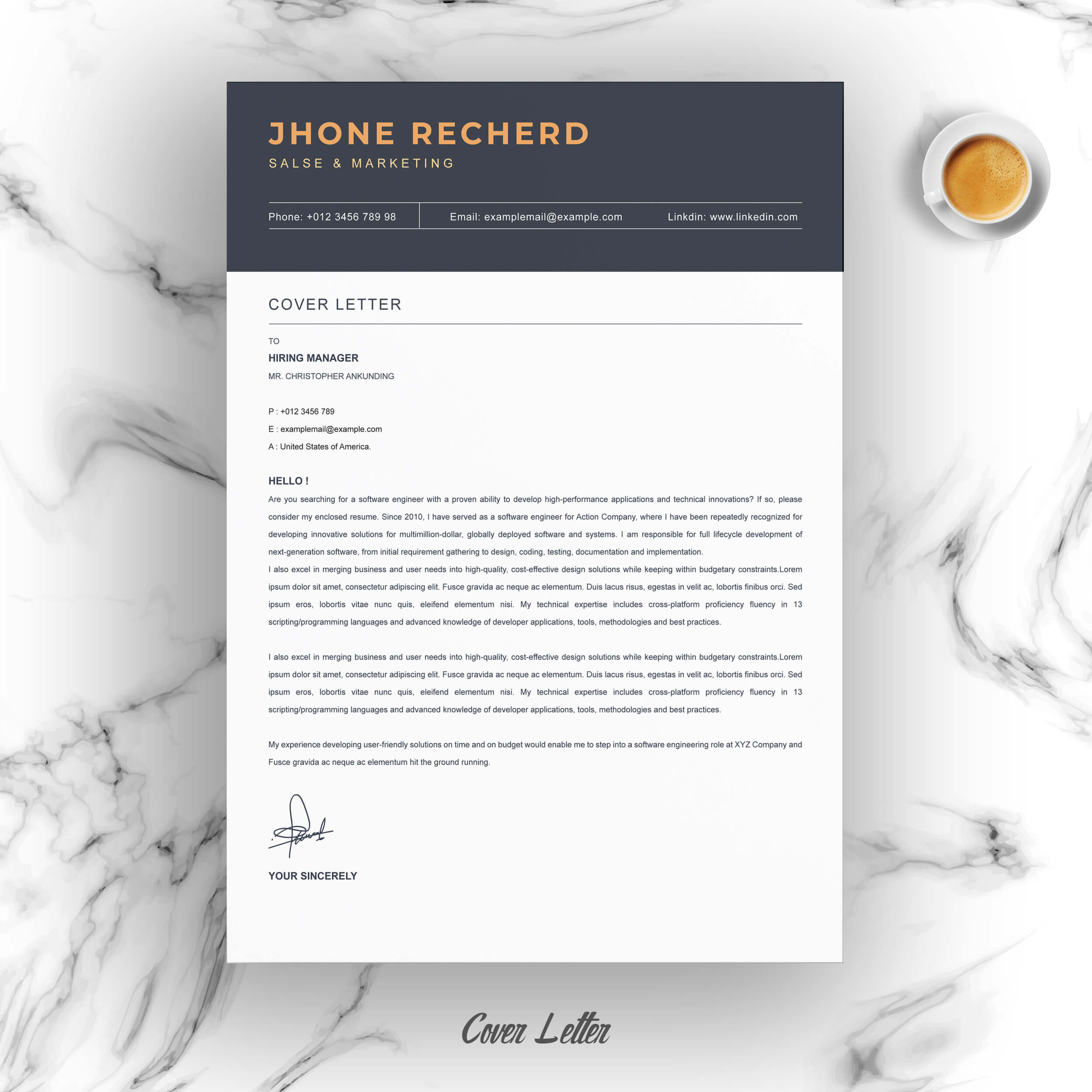 04 resume cover letter page free resume design template 4 716