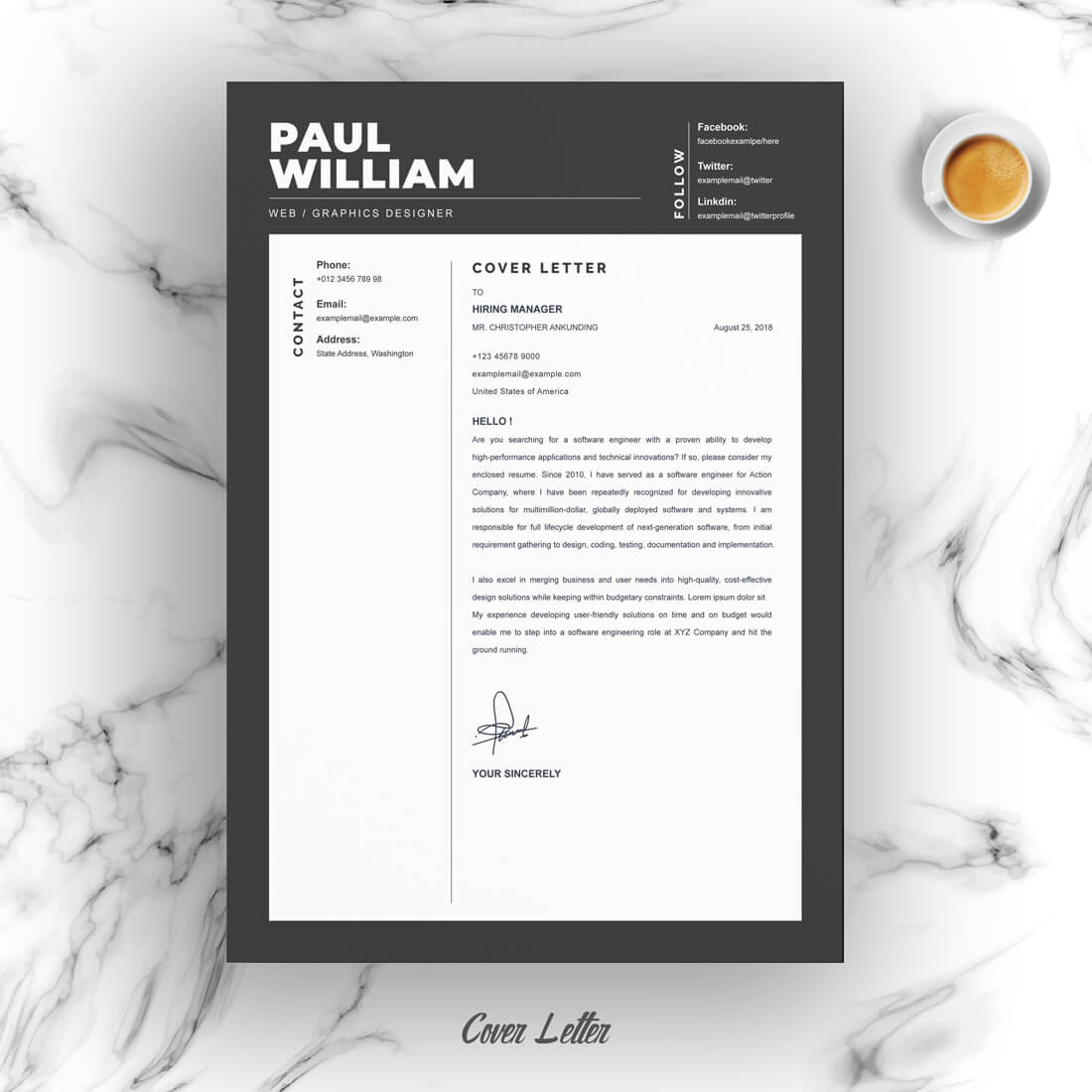 04 resume cover letter page free resume design template 5 265