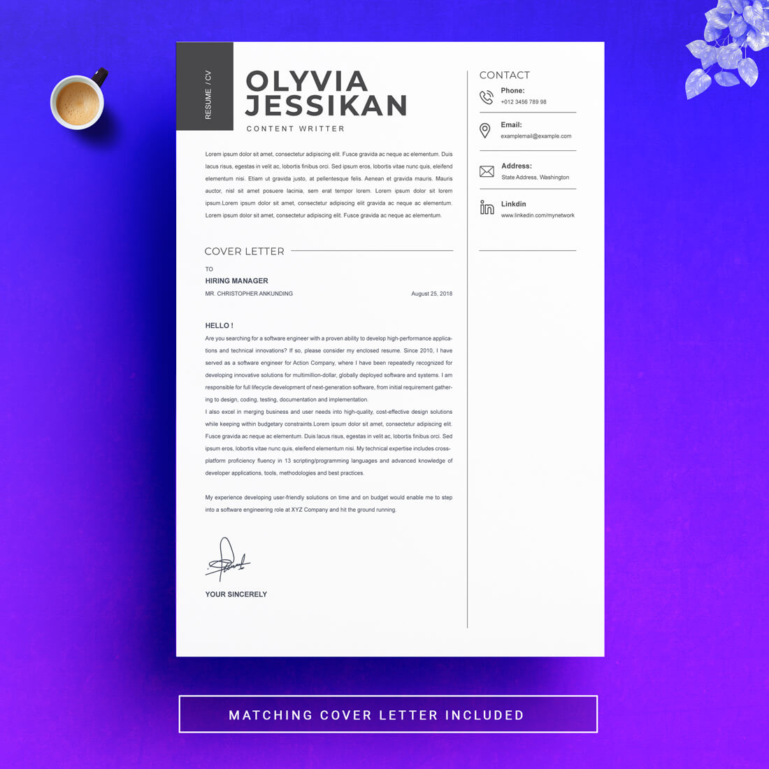 04 resume cover letter page free resume design template 6 622